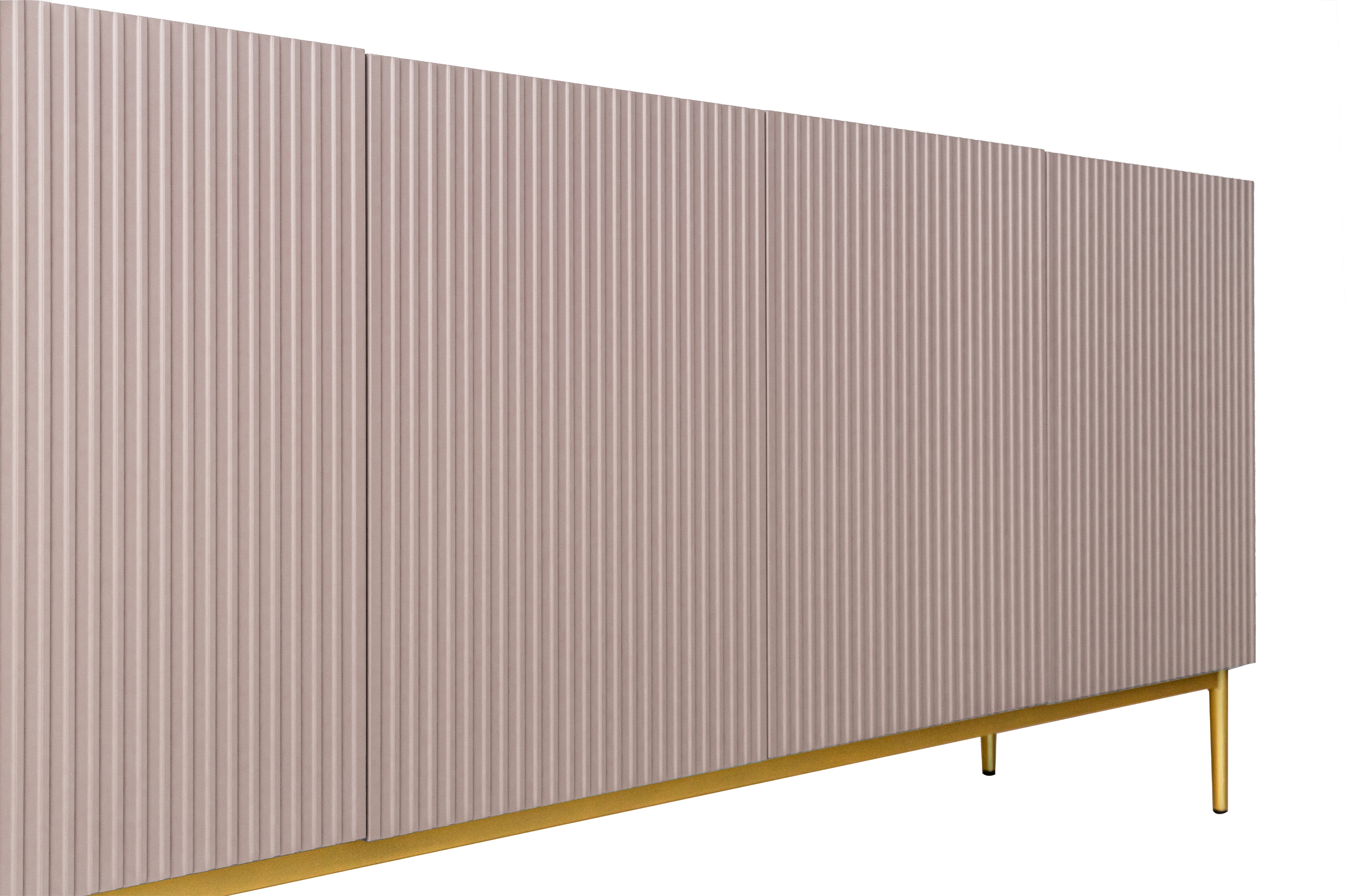 Komoda Nicole 200 cm na kovových nožičkách - antická ružová / zlaté nožičky - Koncovka Série Komoda Nicole 200 cm na kovových nohách - antický Ružová / zlote nozki