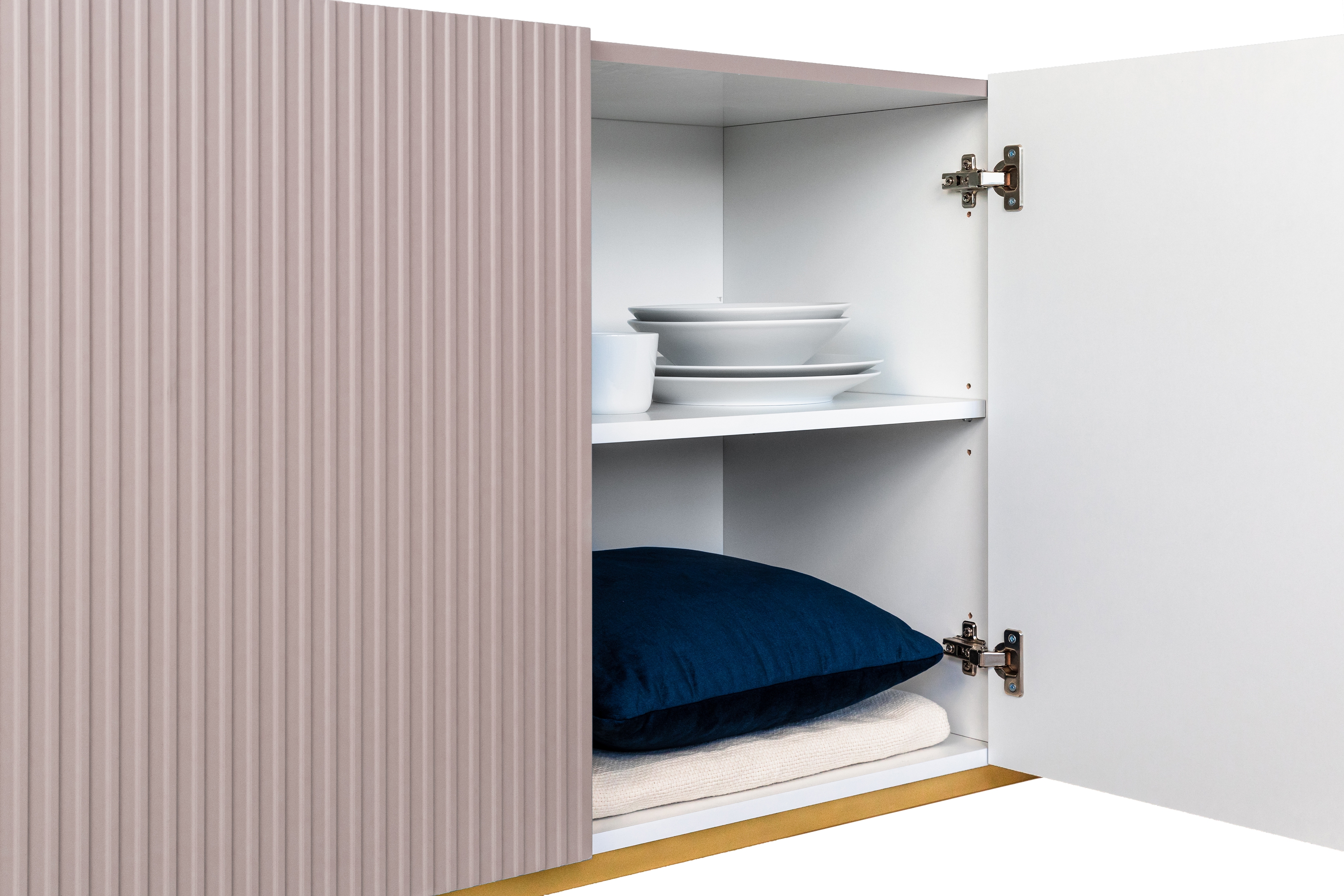 Komoda Nicole 200 cm na kovových nožičkách - antická ružová / zlaté nožičky - Koncovka Série Komoda Nicole 200 cm na kovových nohách - antický Ružová / zlote nozki