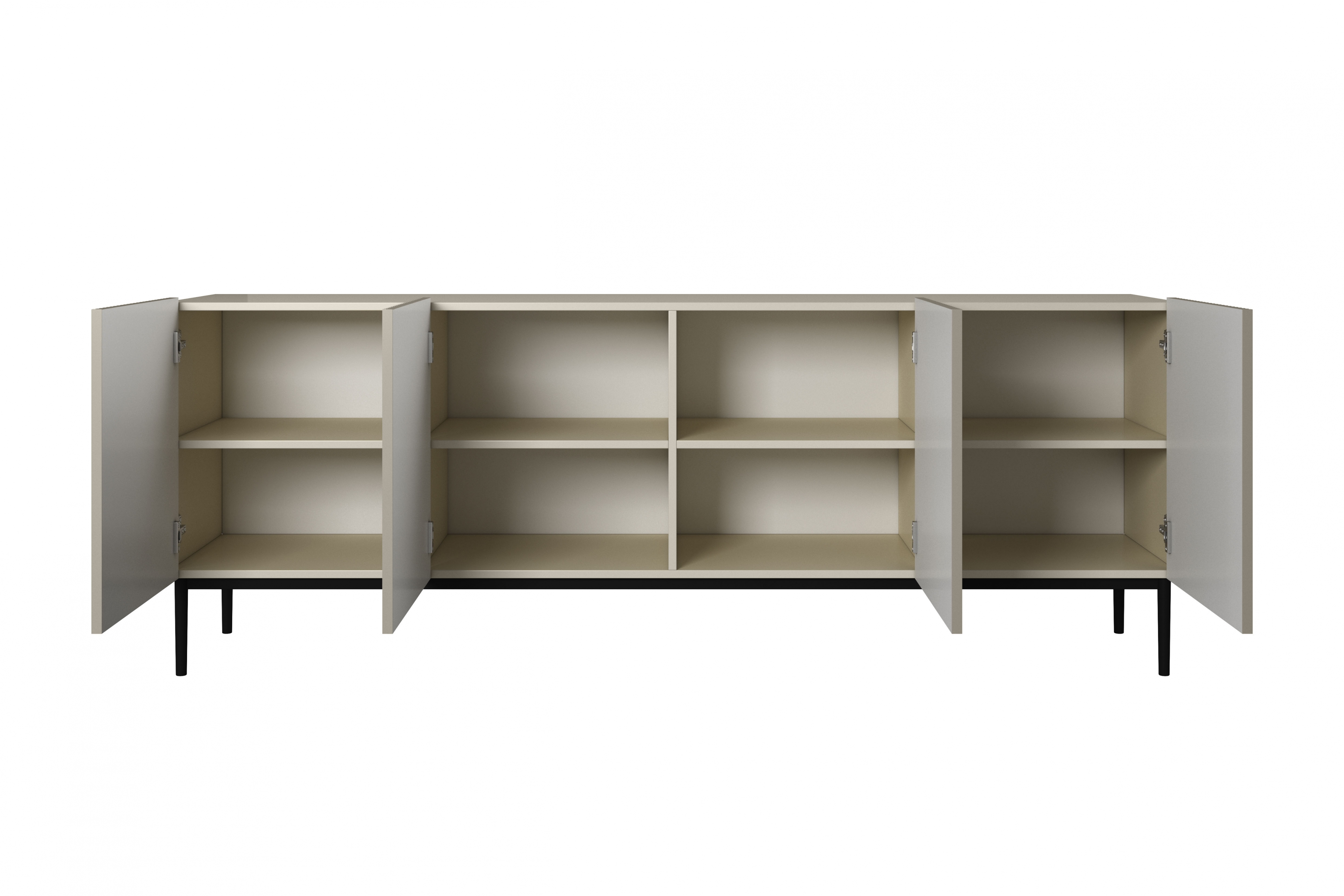 Komoda Nicole 200 cm na kovových nožičkách - kašmír / čierne nožičky Komoda Nicole 200 cm na kovových nohách - kašmír / čierny nozki