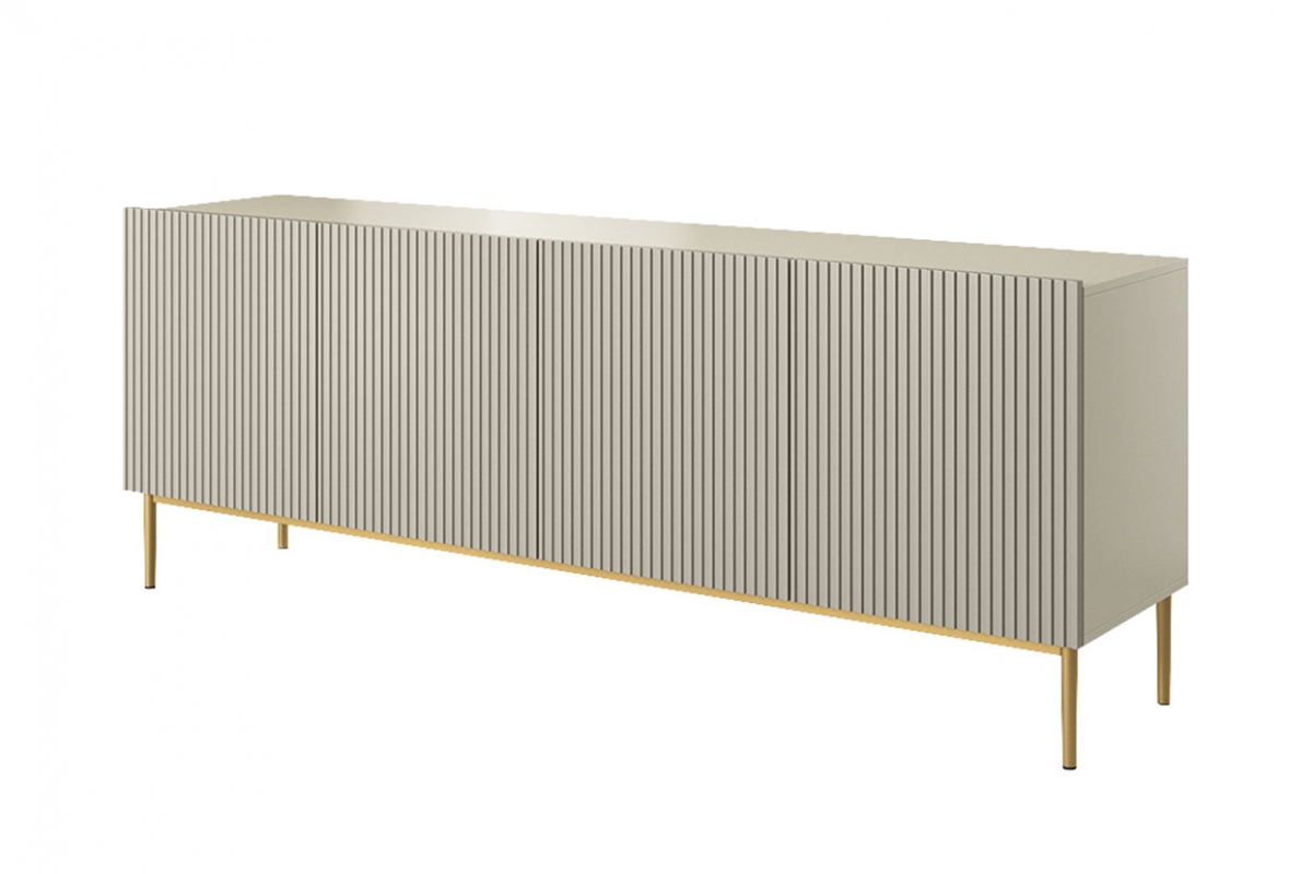 Komoda Nicole 200 cm - kašmírová / zlatá Komoda Nicole 200 cm na kovových nohách - kašmír / zlote nozki