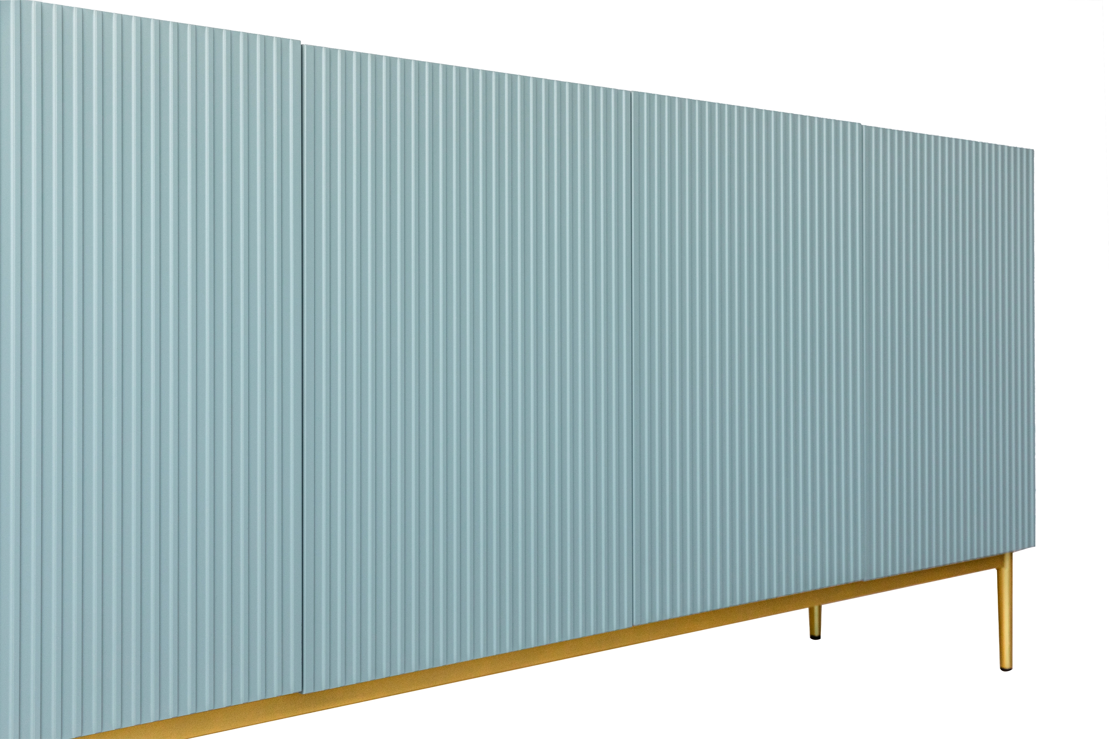 Komoda Nicole 200 cm na kovových nohách - šalvějová / zlaté nožky - Omezená nabídka Komoda Nicole 200 cm na kovových nohách- szalwia / zlaté nozki