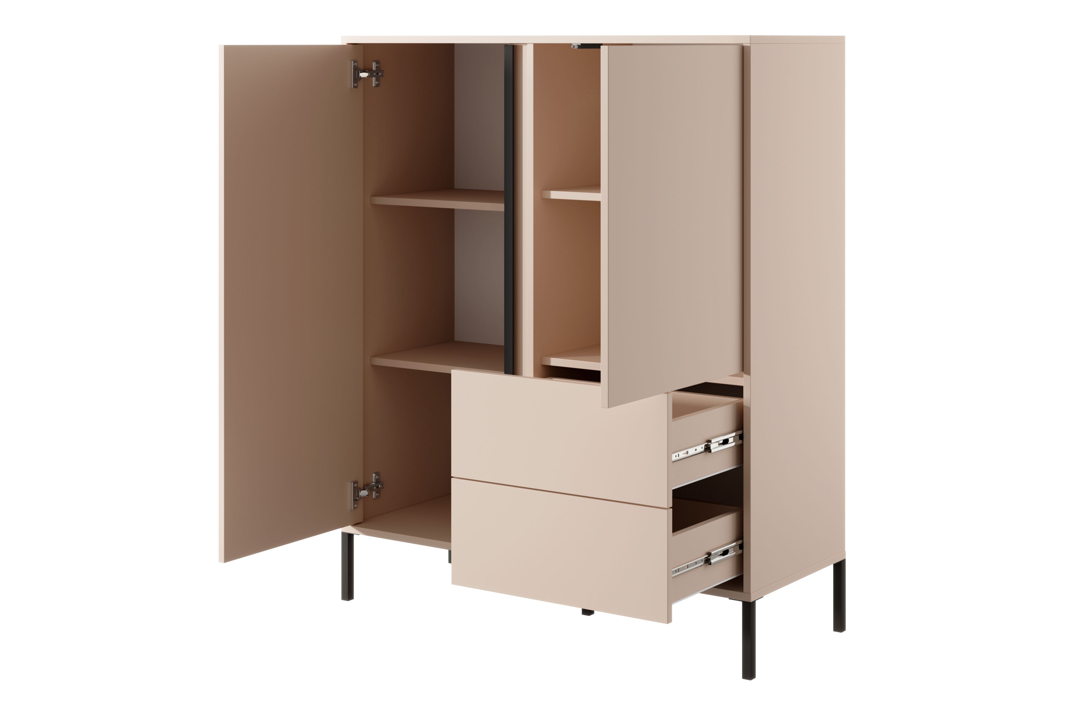 Vysoká komoda Nifan 103 cm - béžová Komoda Nifan vysoká 103 cm - Béžová