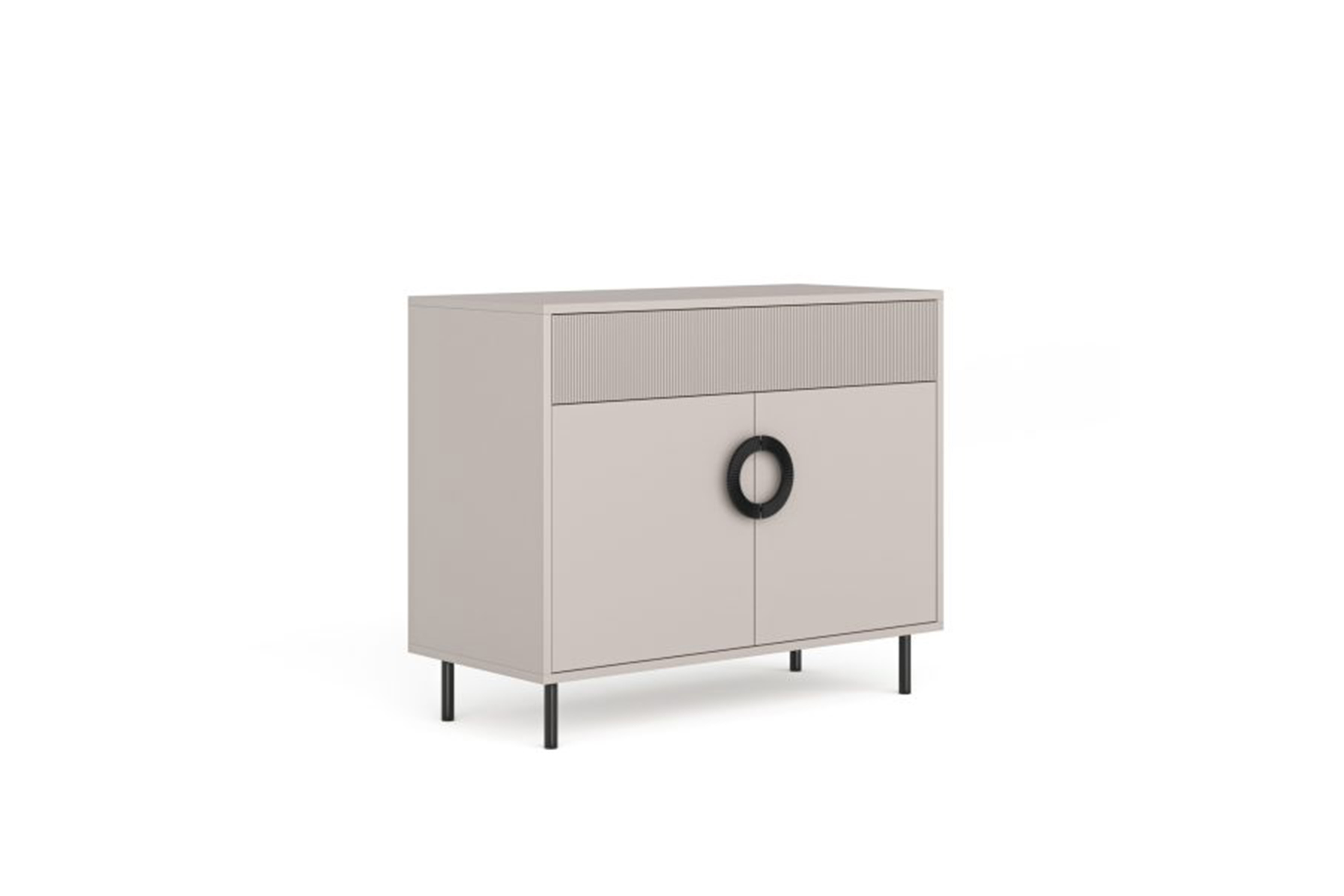 Komoda Nubo 100 cm so zásuvkou - kašmír / čierne nožičky Komoda Nubo 100 cm z szuflada - kašmír / Čierny