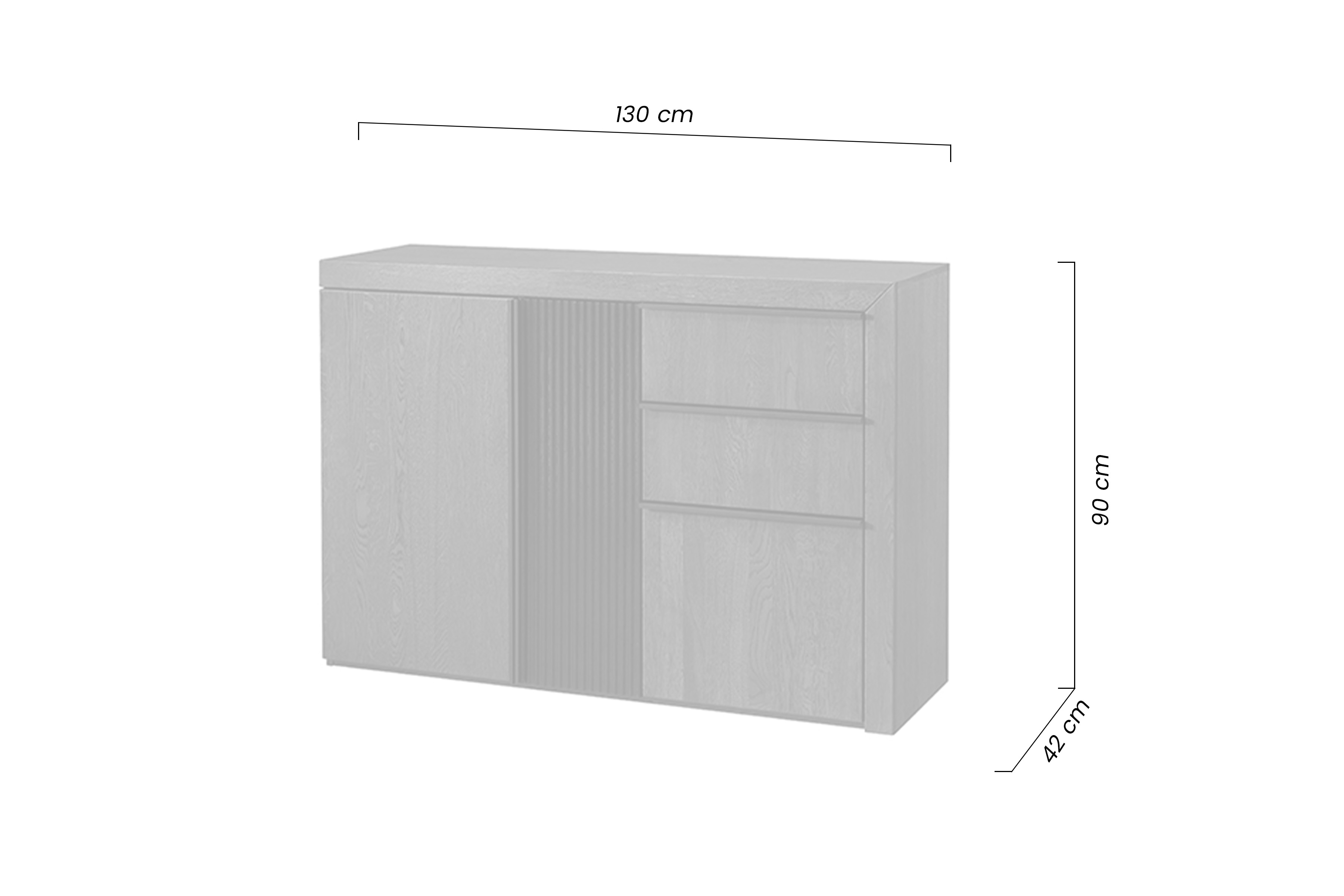Komoda Paris 130 cm se zásuvkami - dub antický Komoda Paris se zásuvkami 130 cm - dub antický