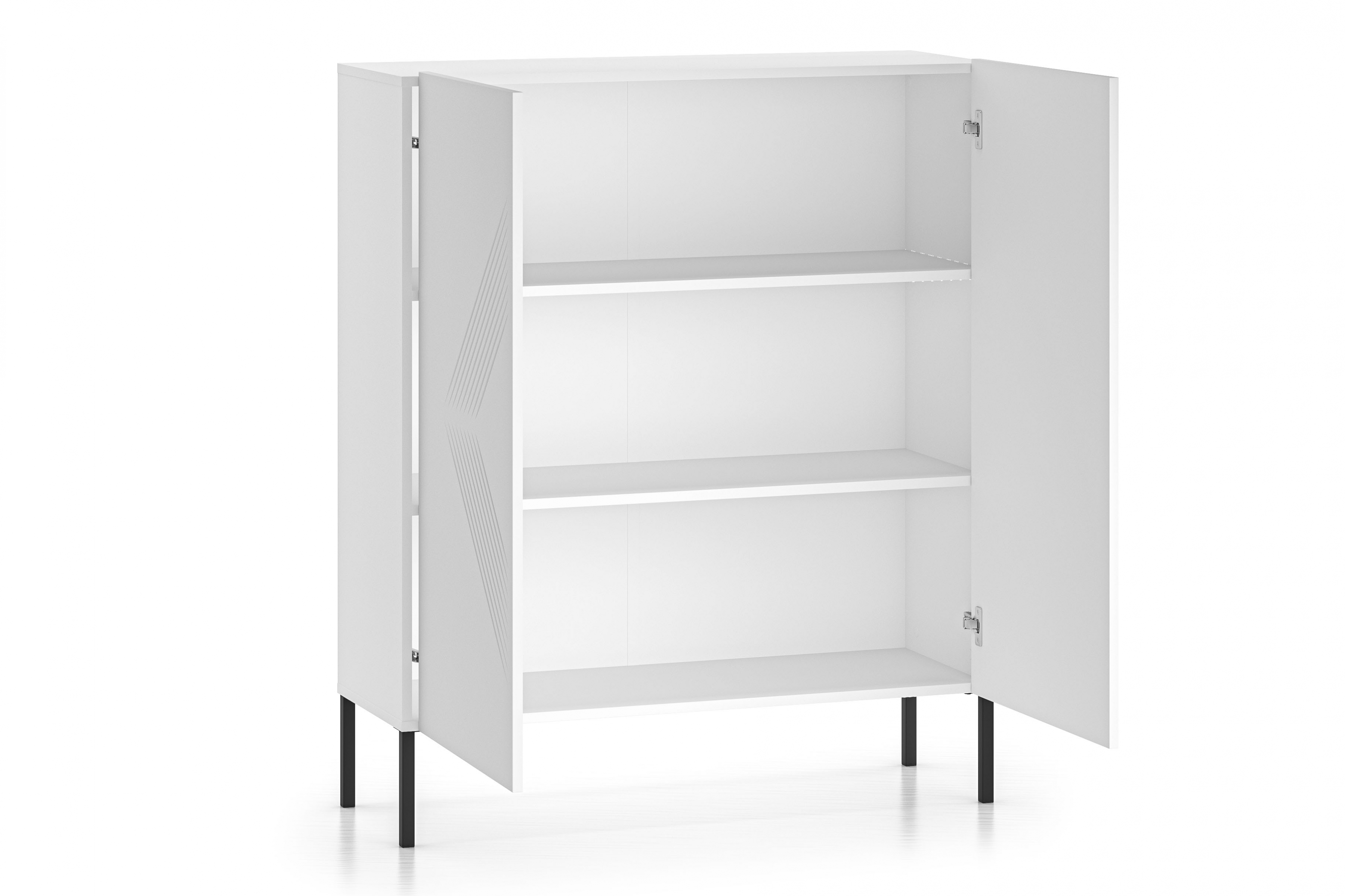 Komoda Pingli 100 cm - bílý mat / černé nohy Komoda Pingli 01 - 100 cm - Bílý mat / černé Nohy