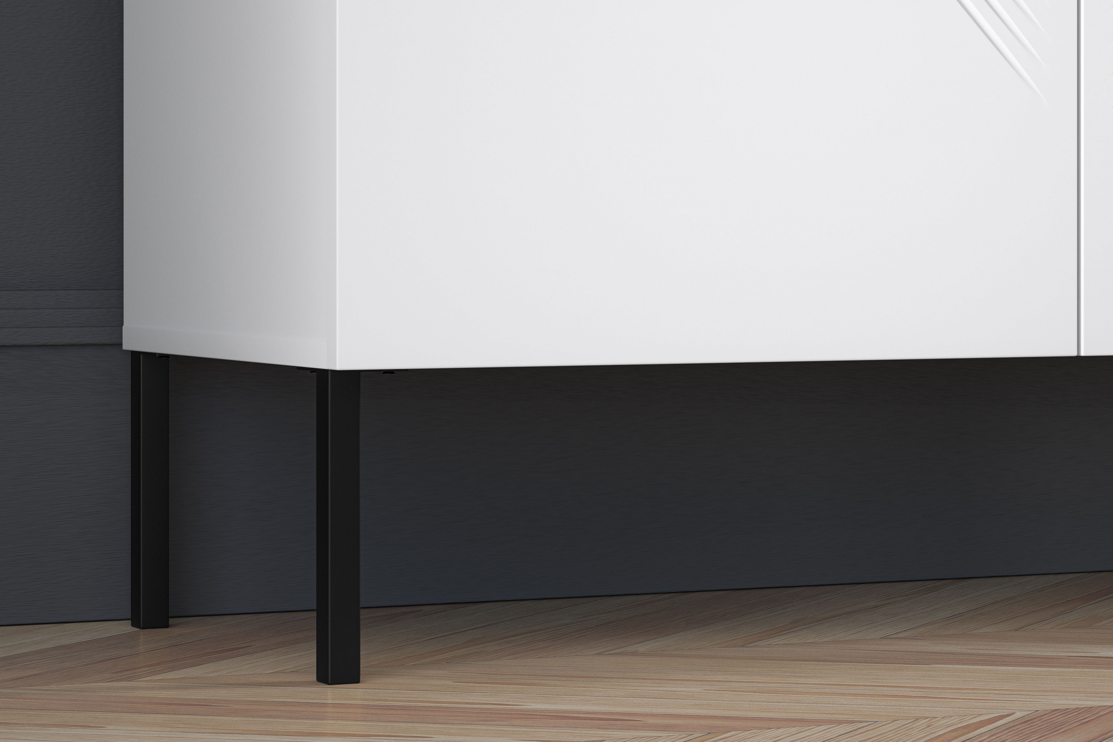 Komoda Pingli 100 cm - bílý mat / černé nohy Komoda Pingli 01 - 100 cm - Bílý mat / černé Nohy