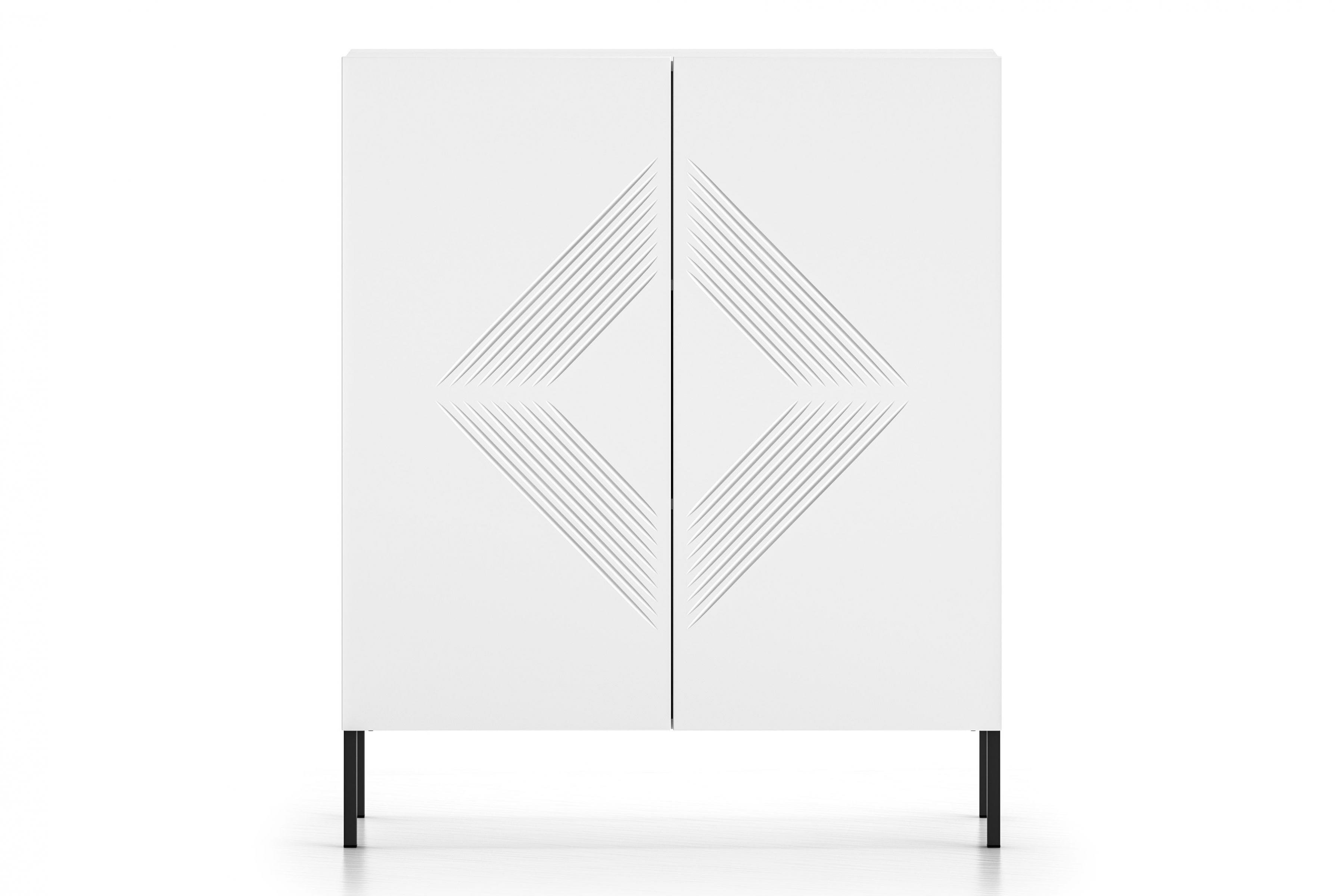 Komoda Pingli 100 cm - bílý mat / černé nohy Komoda Pingli 01 - 100 cm - Bílý mat / černé Nohy