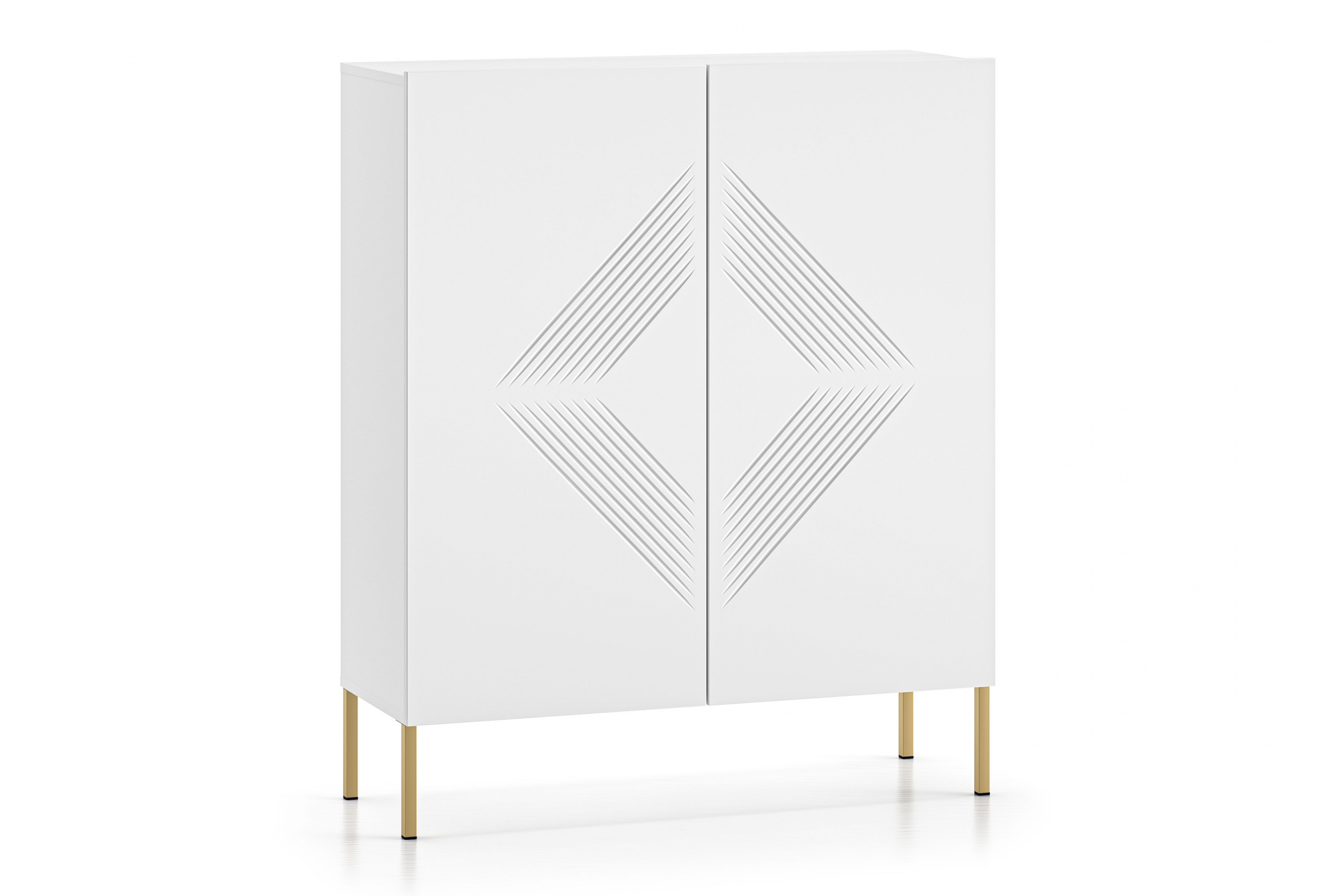 Komoda Pingli 100 cm - bílý mat / zlaté nohy Komoda Pingli 01 - 100 cm - Bílý mat / zlaté Nohy