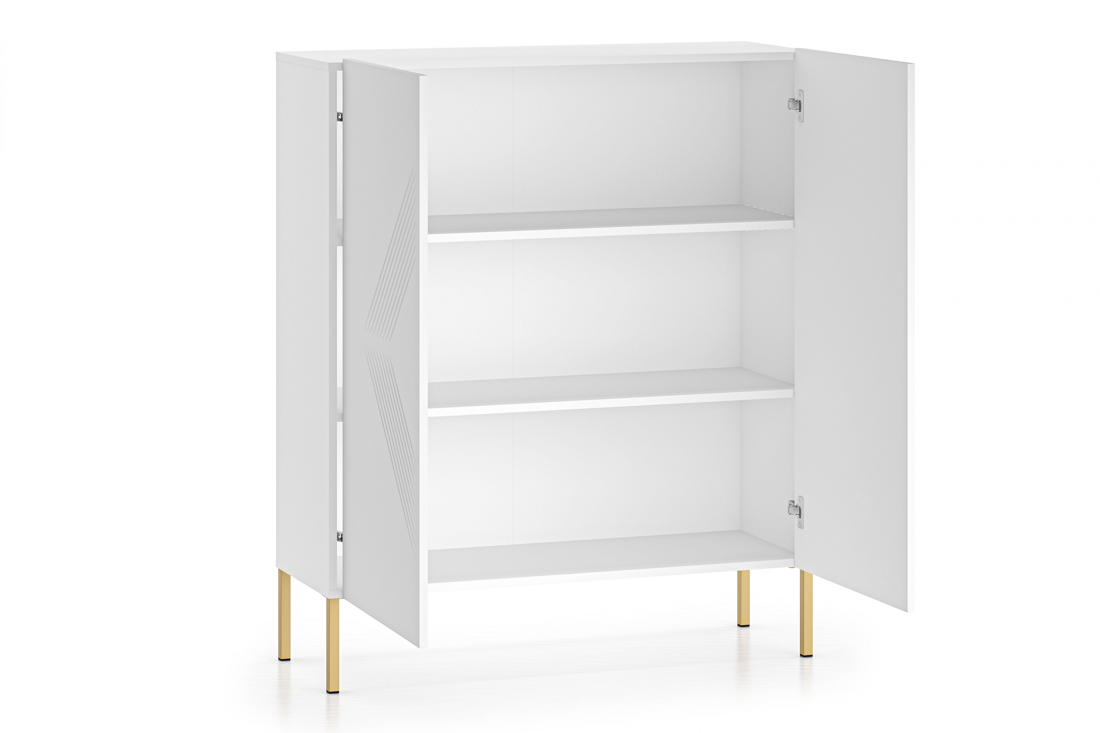 Komoda Pingli 100 cm - bílý mat / zlaté nohy Komoda Pingli 01 - 100 cm - Bílý mat / zlaté Nohy