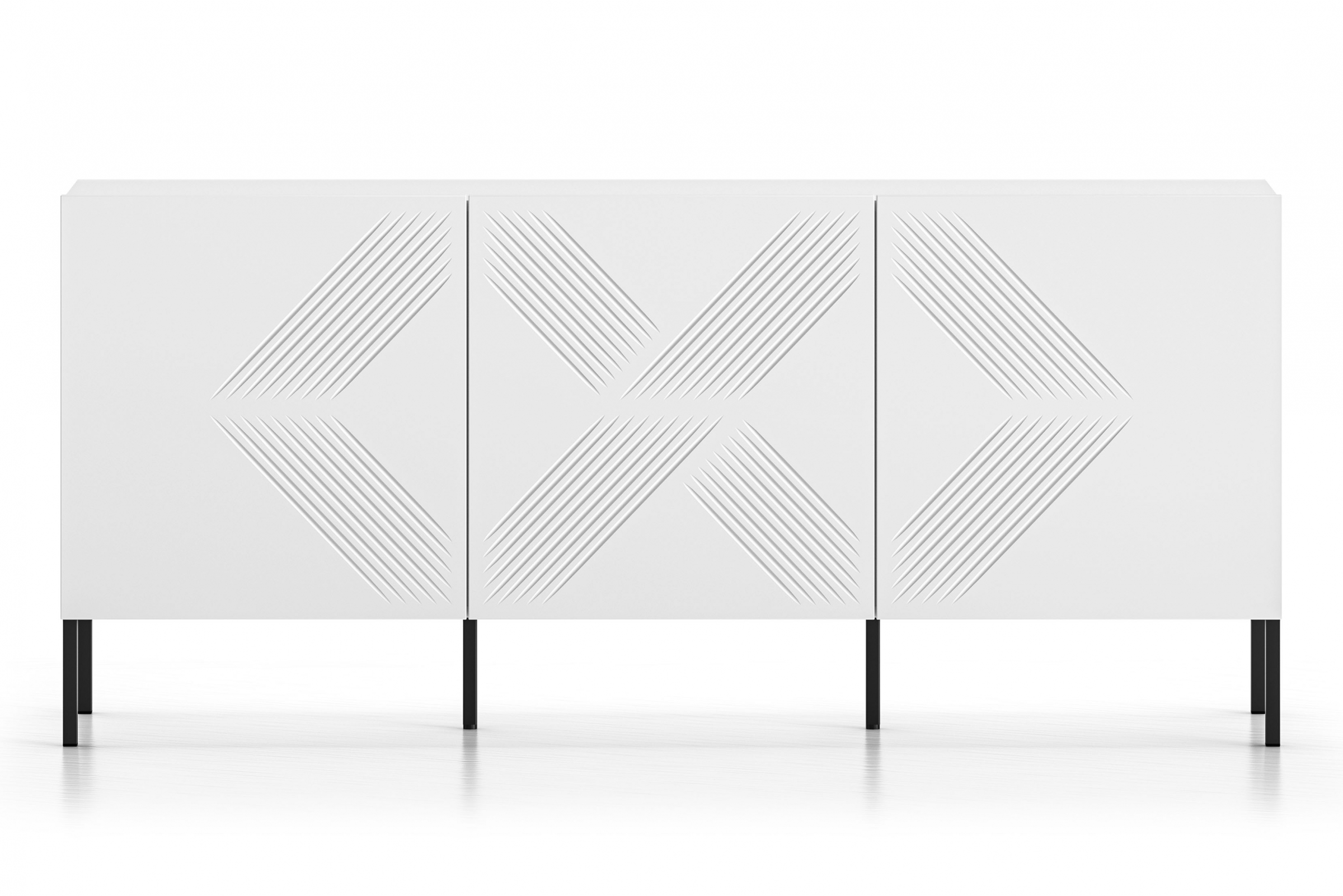 Komoda Pingli 170 cm - bílý mat / černé nohy Komoda Pingli 02 - 170 cm - Bílý mat / černé Nohy