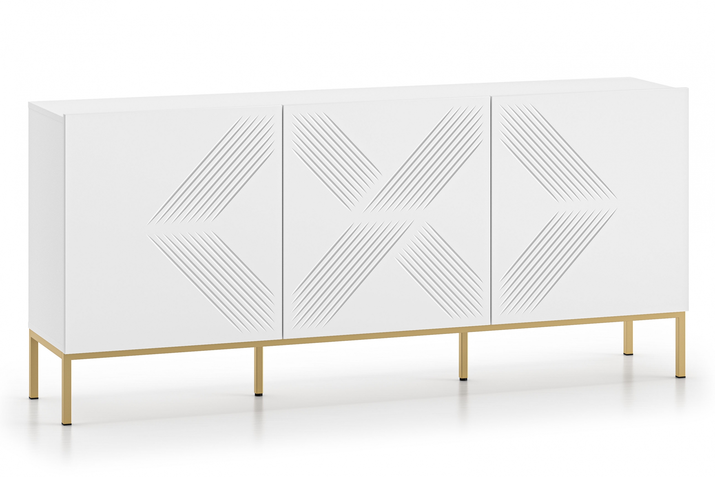 Komoda Pingli 02 - 170 cm - biely mat / Žltý Rošt Komoda Pingli 02 - 170 cm - biely mat / Žltý Rošt