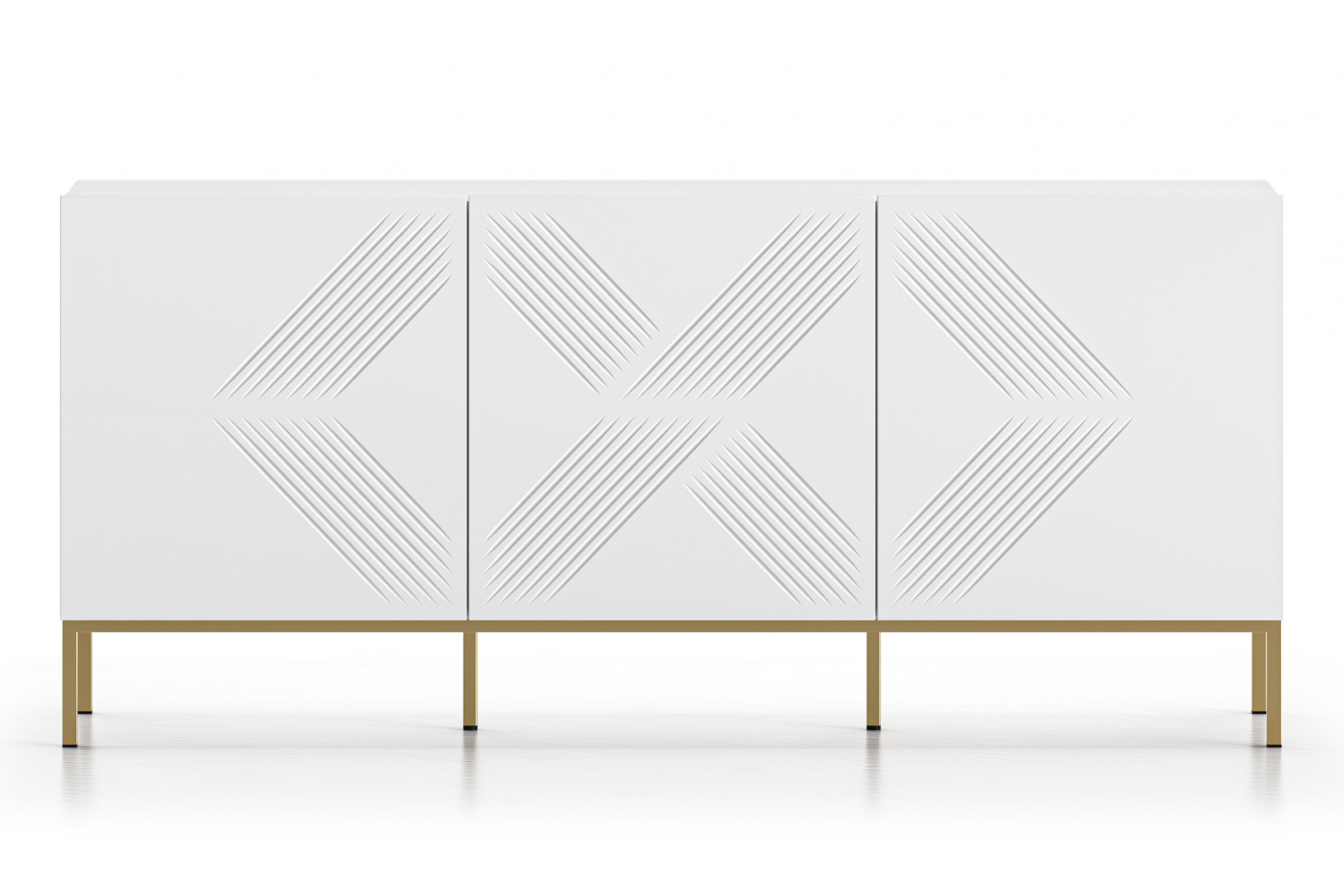 Komoda Pingli 02 - 170 cm - biely mat / Žltý Rošt Komoda Pingli 02 - 170 cm - biely mat / Žltý Rošt