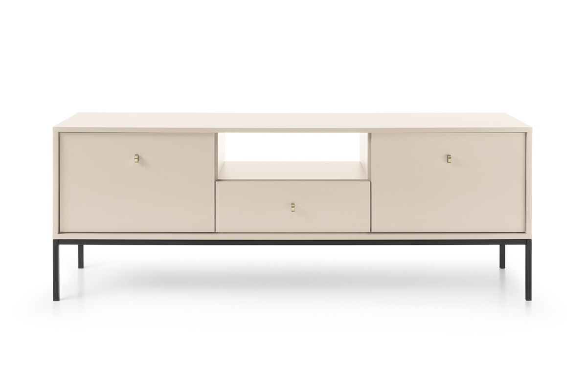 TV komoda Eladia 154 cm - dvoudveřová se zásuvkou a výklenkem - béžová moderní design