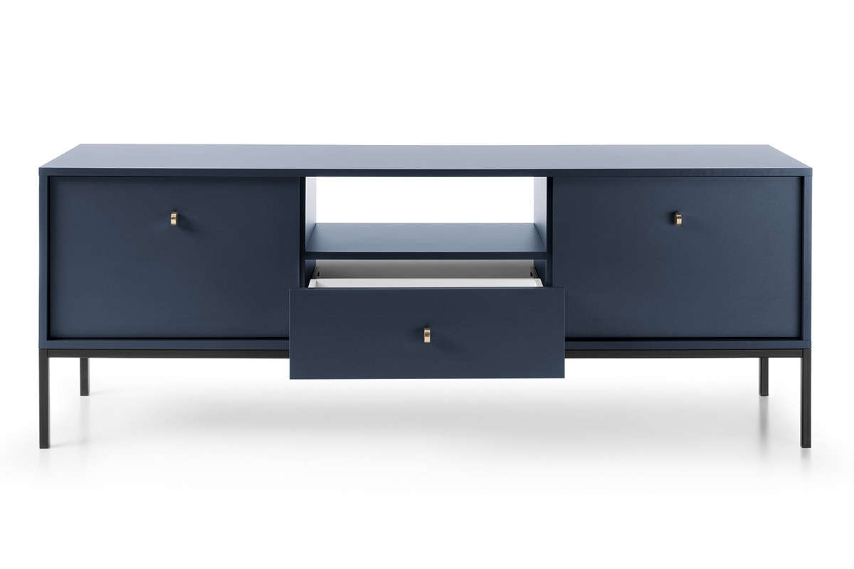 TV stolík Eladia 154 cm - tmavomodrá Námornícka modrá skrinka so zásuvkou
