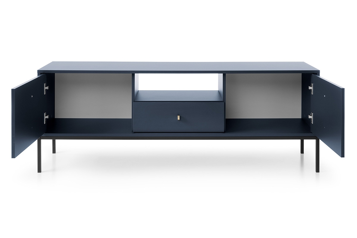 TV stolík Eladia 154 cm - tmavomodrá Priestranné vnútro skrinky