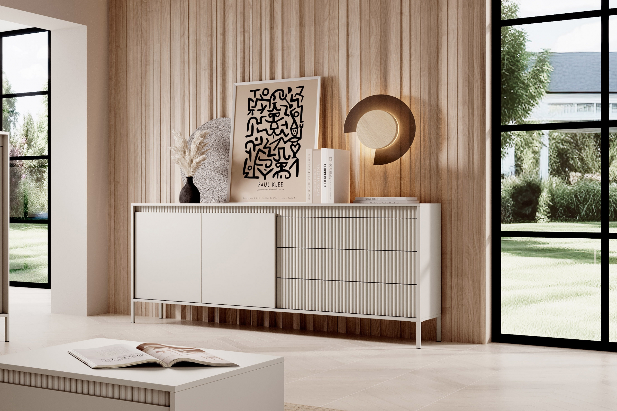 Komoda Sanos 187 cm - béžová Komoda Sanos s zásuvkami 187 cm - Béžová