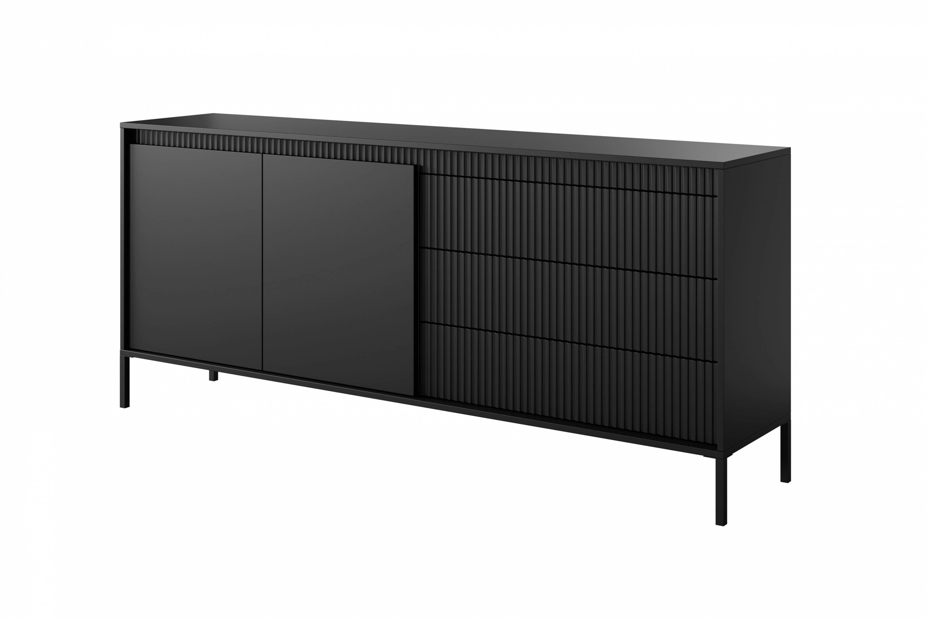 Komoda Sanos so zásuvkami 187 cm - Čierna Komoda Sanos so zásuvkami 187 cm - Čierna