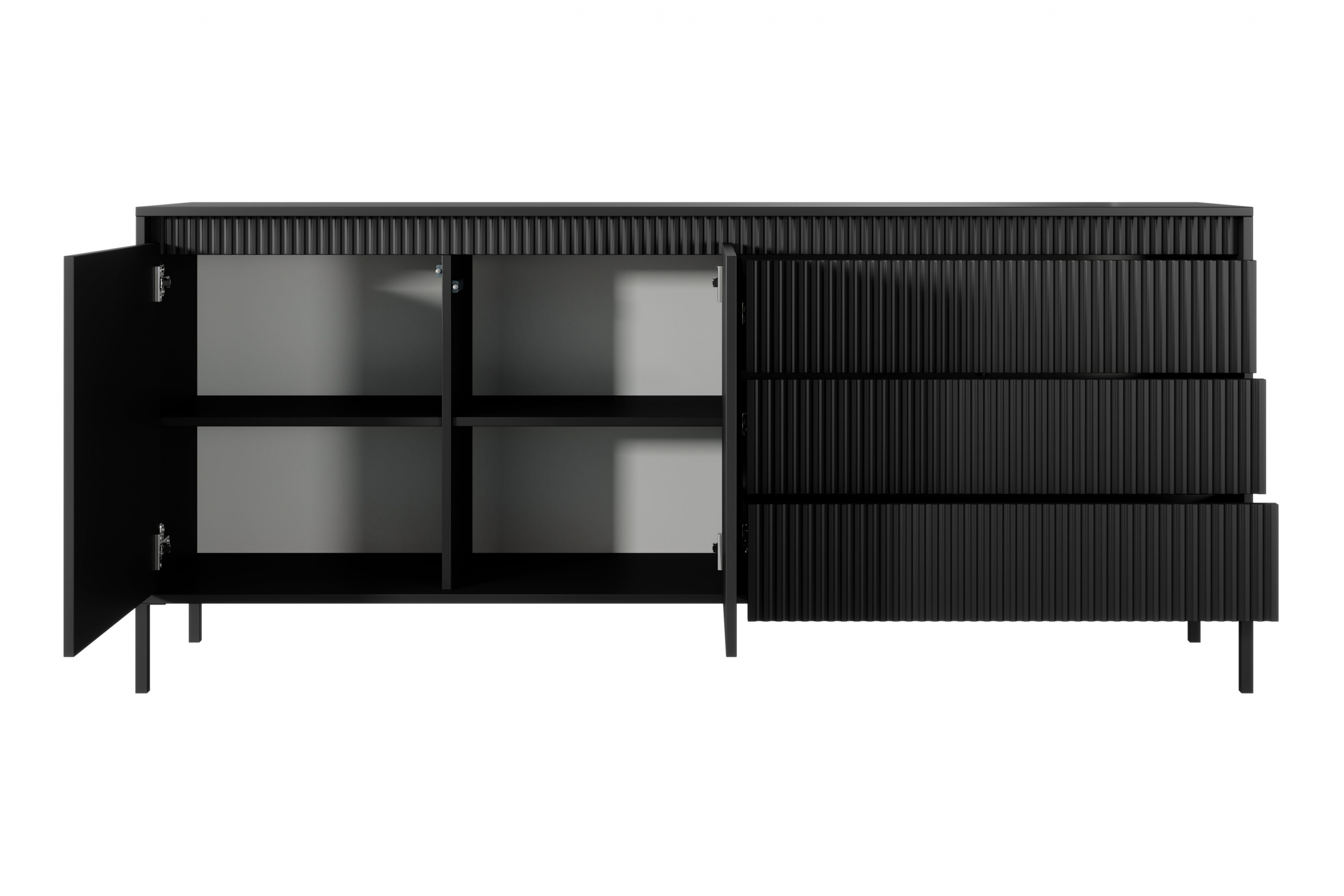 Komoda Sanos so zásuvkami 187 cm - Čierna Komoda Sanos so zásuvkami 187 cm - Čierna