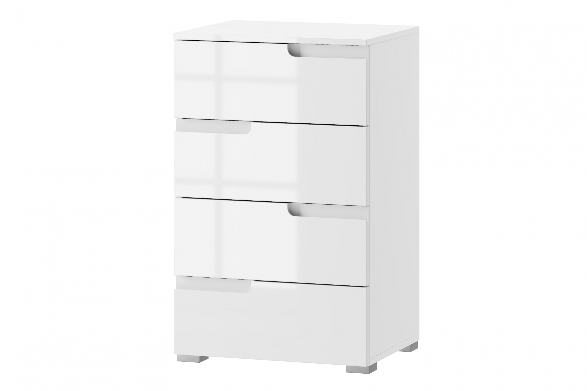 Komoda Alwa 2 se 4 zásuvkami 50 cm - bílý lesk Komoda Selene 2 z 4 zásuvkami 50 cm - Bílý lesk