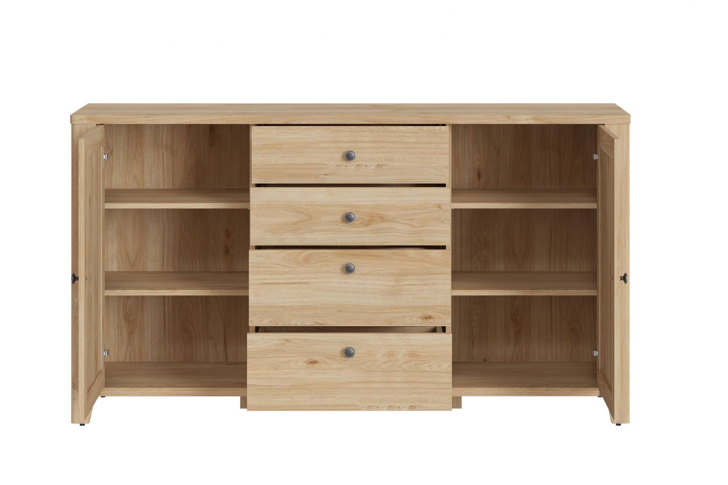 Komoda dvojdverová so štyrmi zásuvkami Selia 05 - jackson hikory / amadeus Komoda Selia 164 cm so zásuvkami - jackson hikory / amadeus