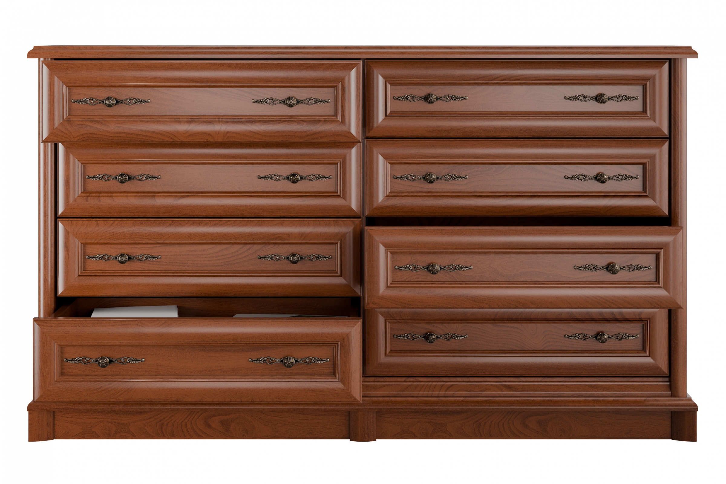 Komoda Sonata 150 cm - gaštan Komoda Sonata z osmioma zásuvkami 150 cm - gaštan szlachetny