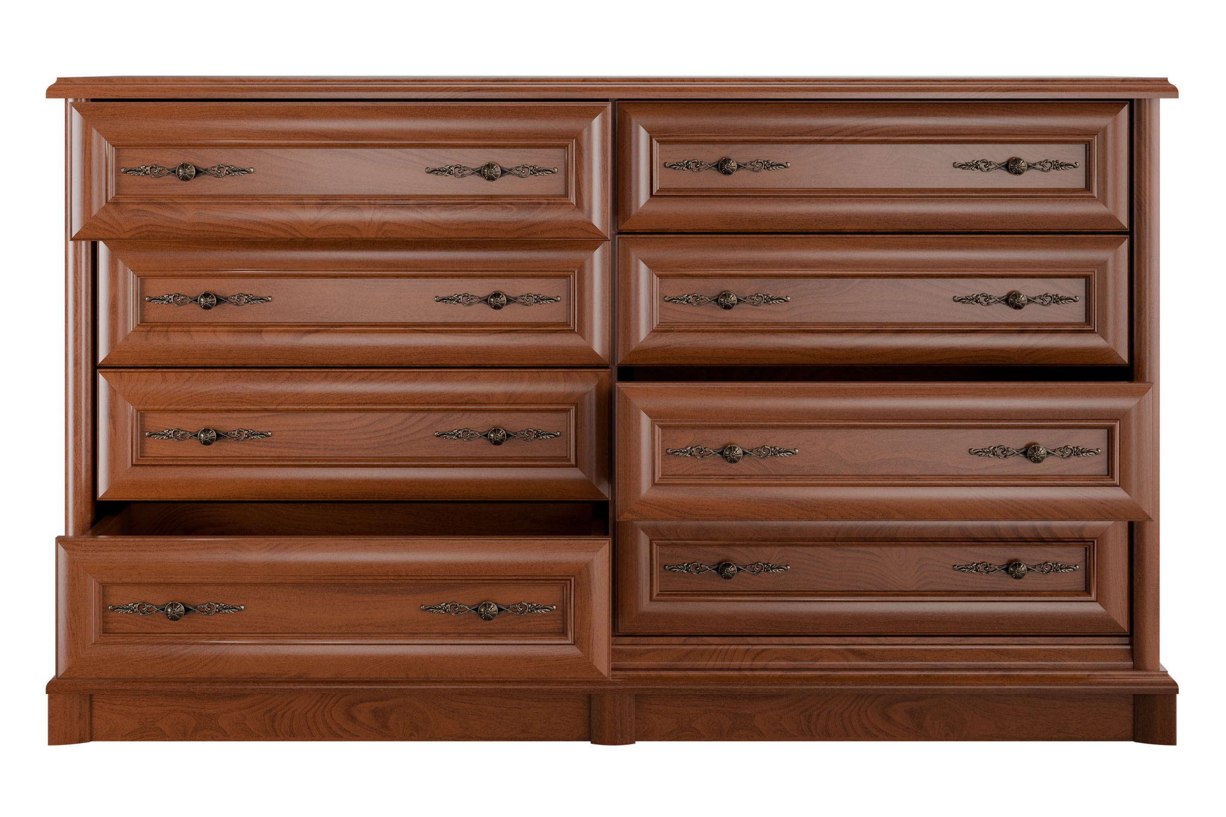 Komoda Sonata 150 cm - gaštan Komoda Sonata z osmioma zásuvkami 150 cm - gaštan szlachetny