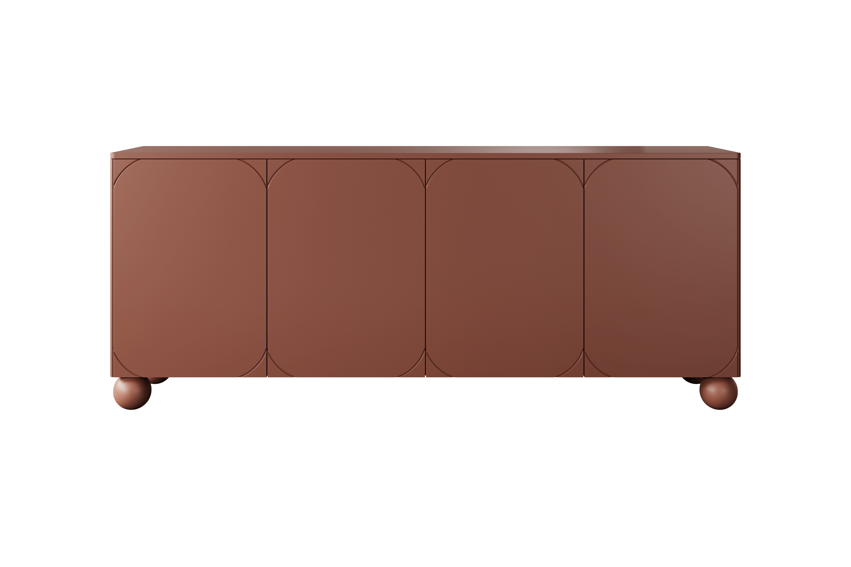 Komoda Sonatia II 200 cm - burgundová Komoda Sonatia II 200 cm štvordverová na nogach kulach - burgund