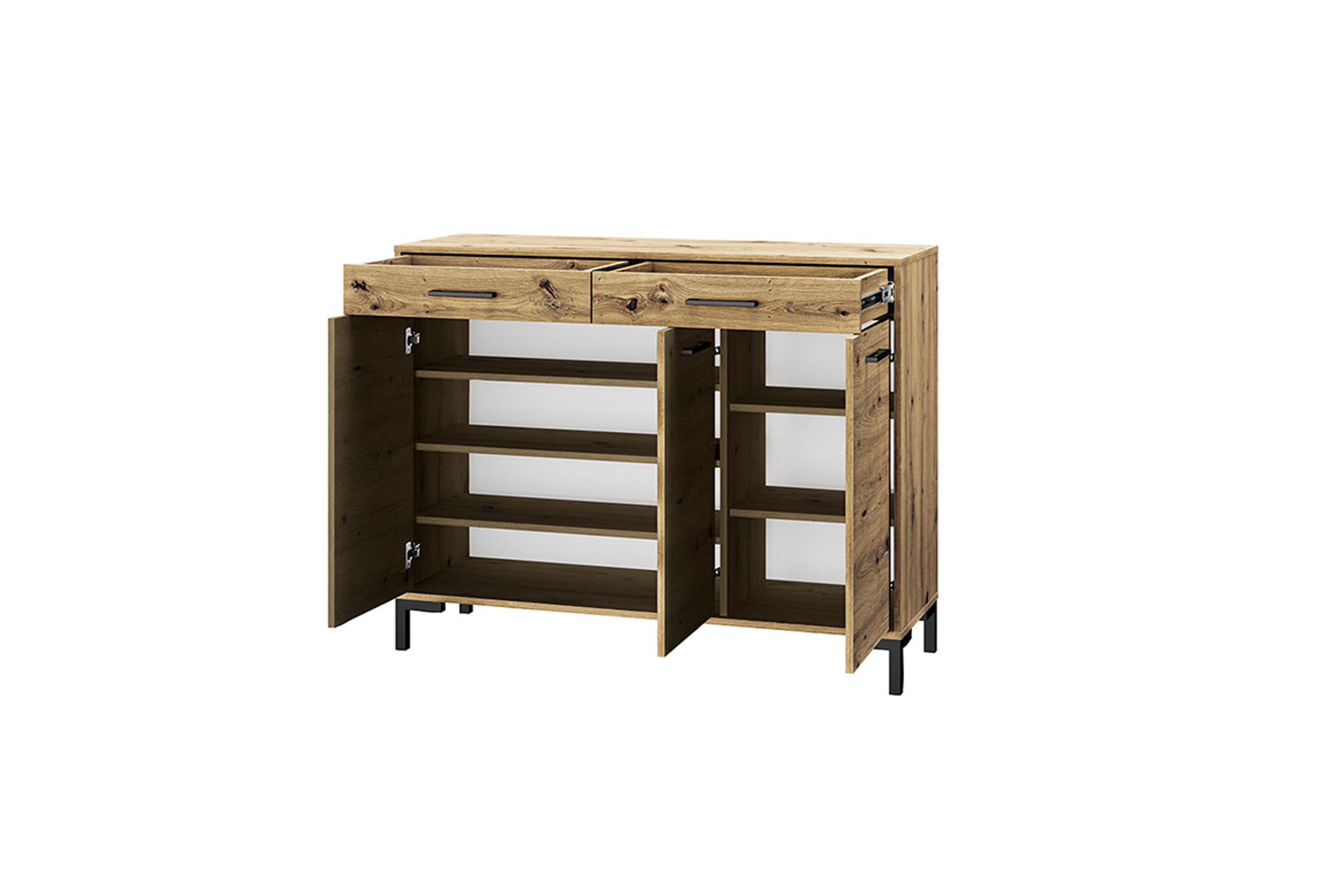 Komoda Klarso 14 se zásuvkami 120 cm - dub artisan Komoda třídveřová Klarso 14 se zásuvkami 120 cm - dub artisan