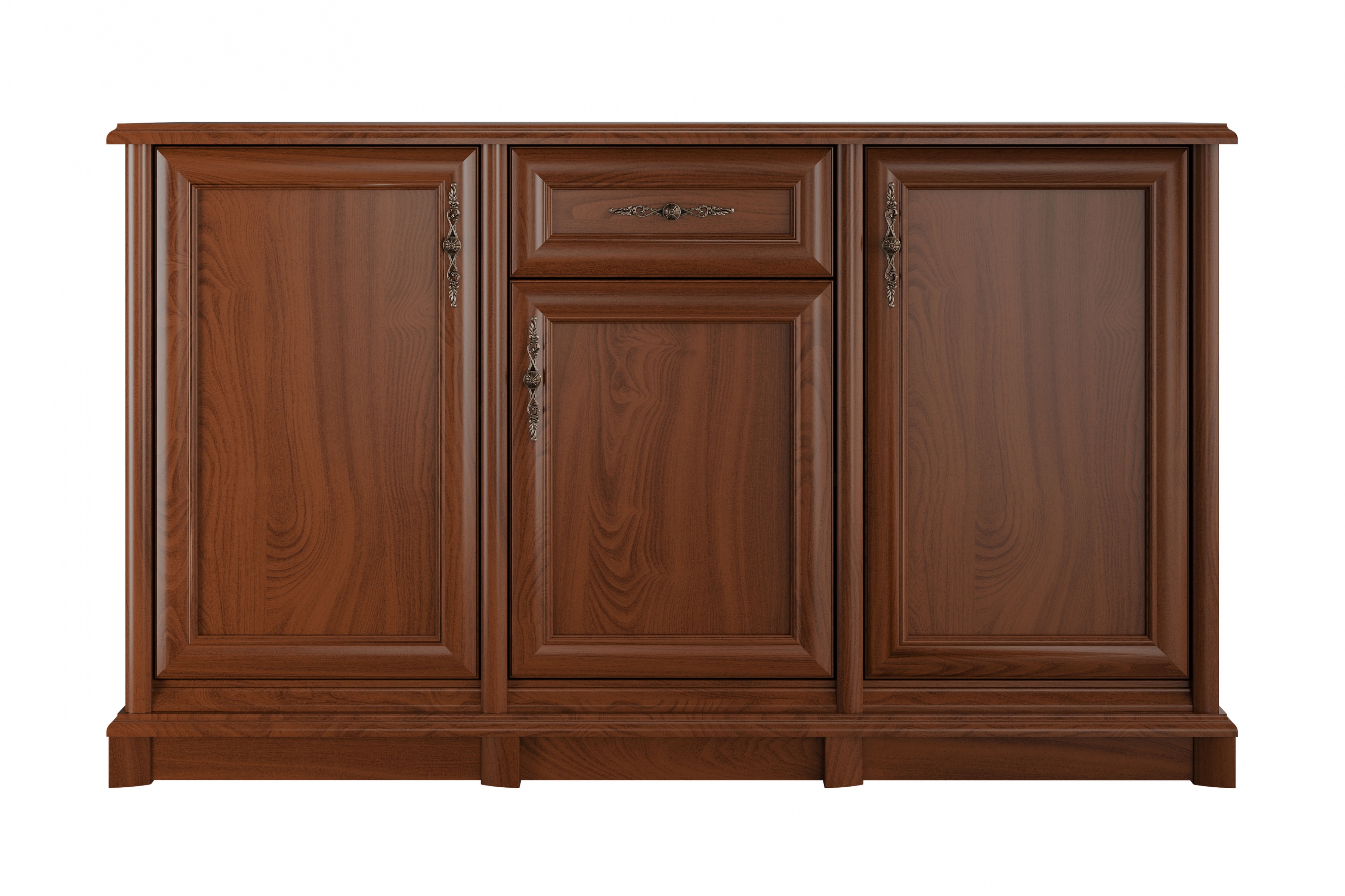 Komoda Sonata 150 cm - kaštan ušlechtilý Komoda třídveřová biurowa Sonata z szuflada 150 cm - kaštan szlachetny