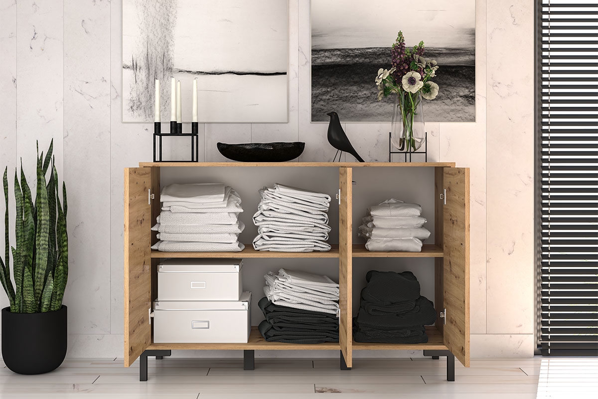 Komoda trojdverová Klarso 10 - 120 cm - Dub artisan Komoda do predsienie