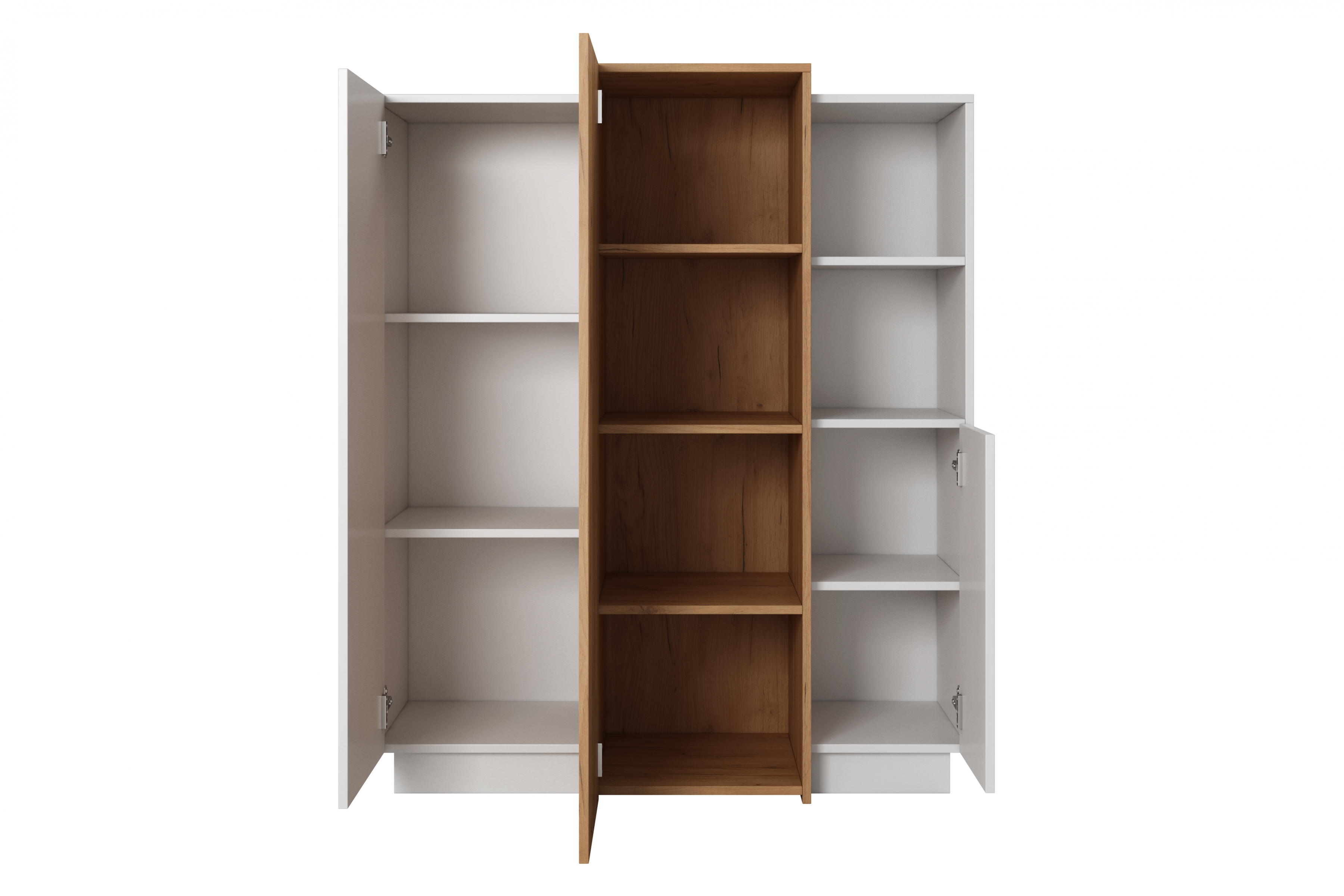 Komoda Numb 110 cm - bílá / dub craft Komoda třídveřová Numb 110 cm - Bílý/Dub craft