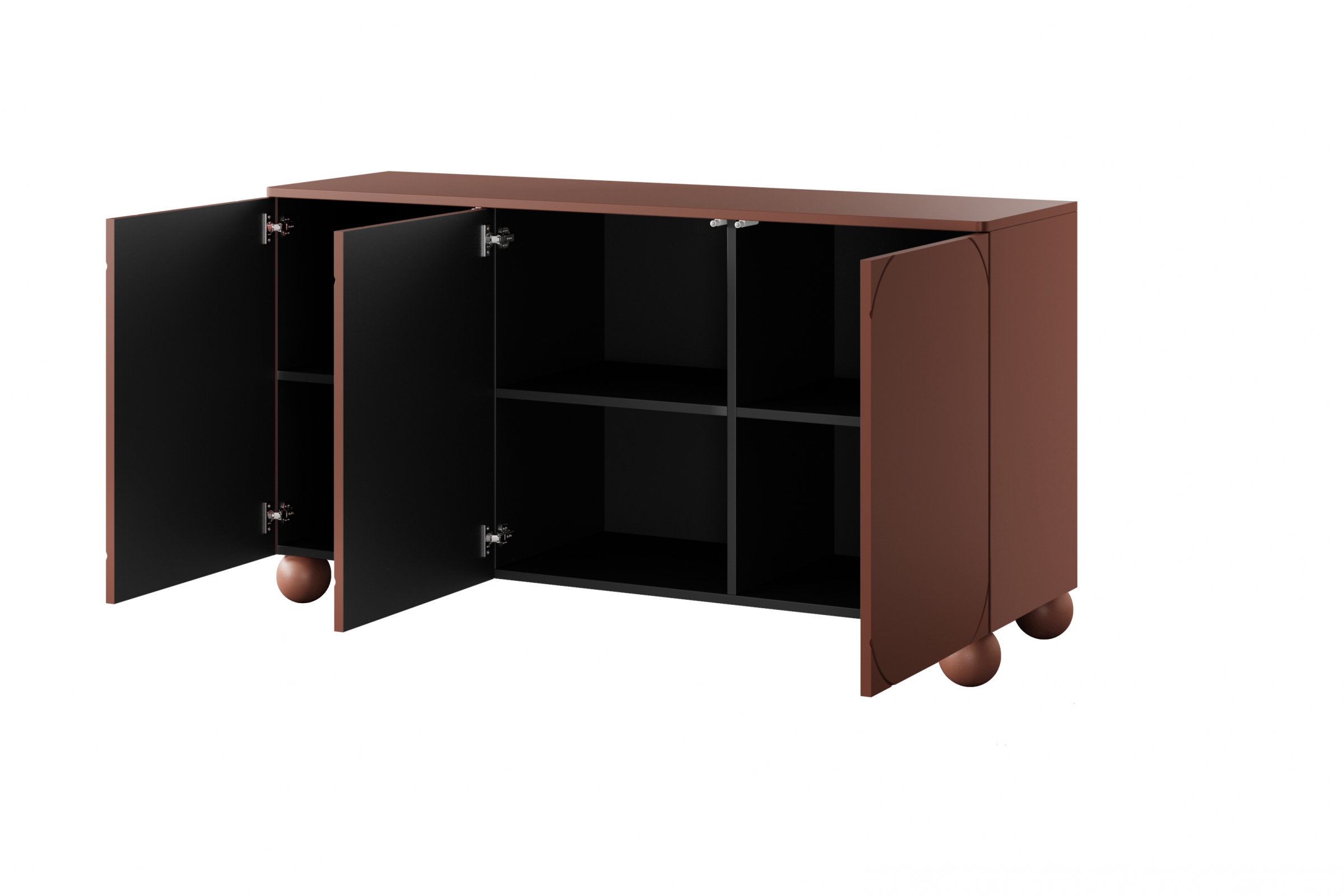 Komoda Sonatia II 150 cm - burgundová Komoda z policami