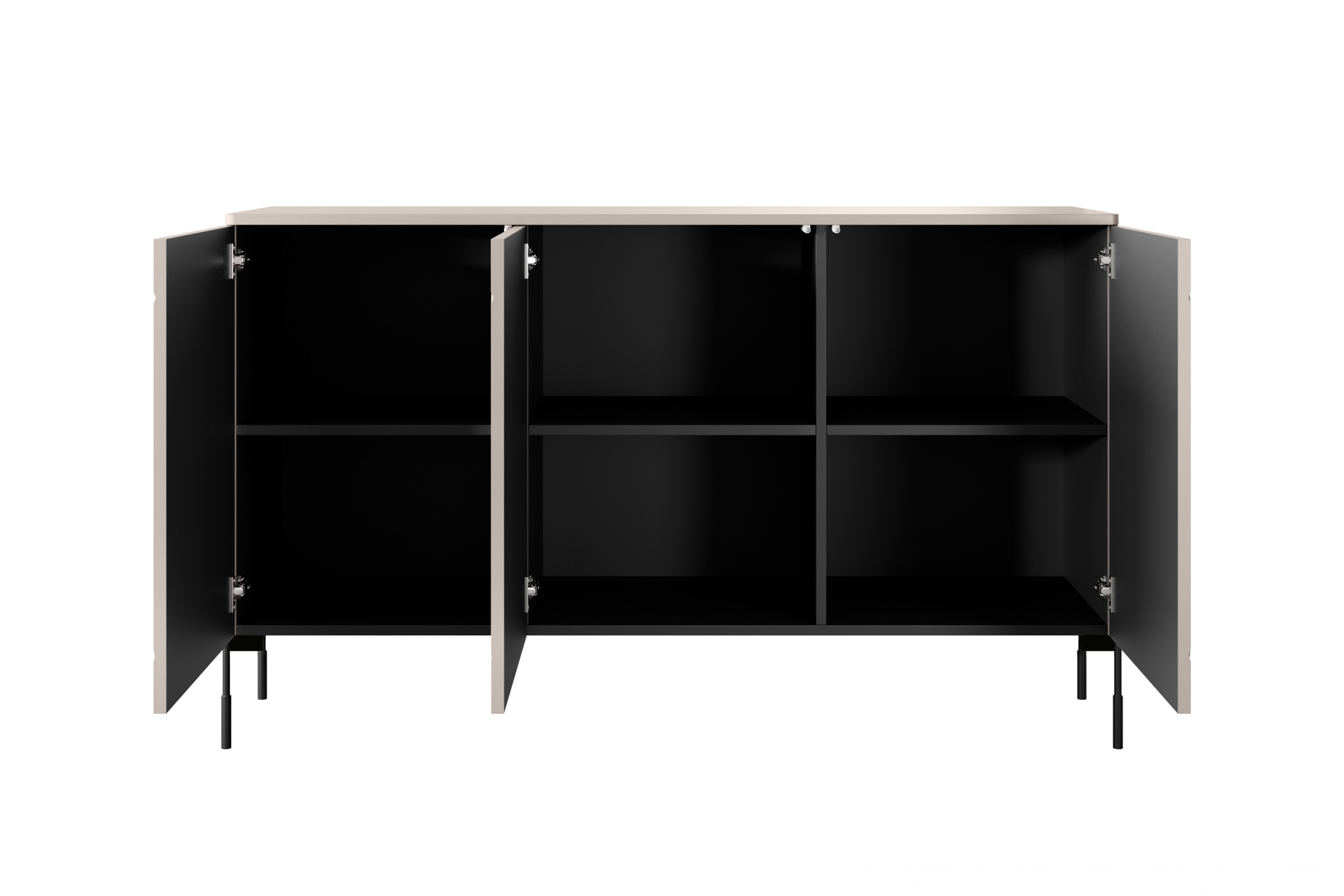 Komoda Sonatia 150 cm - kašmír Komoda z policemi