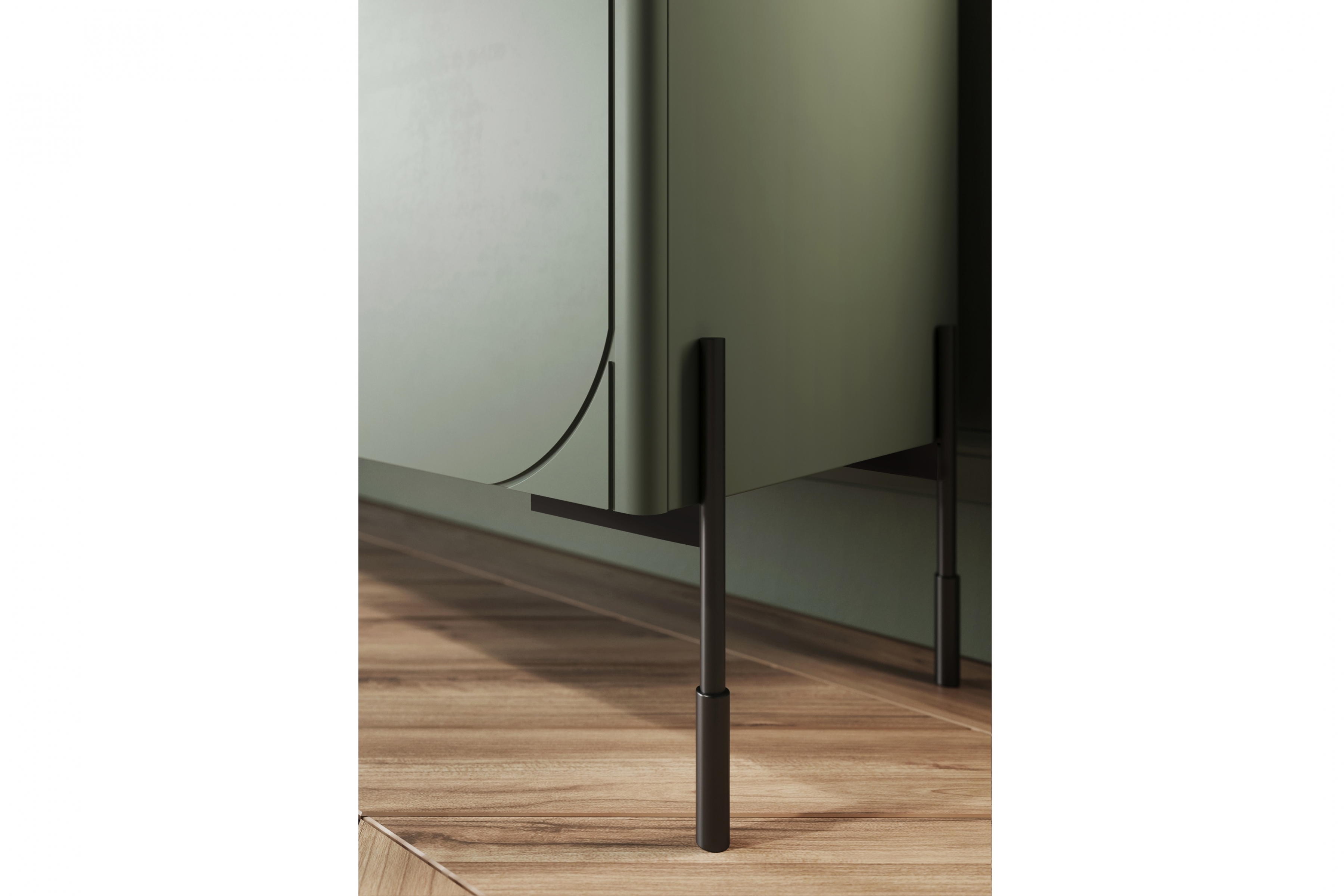 Komoda Sonatia 150 cm - olivová skříňka rtv na nožkách