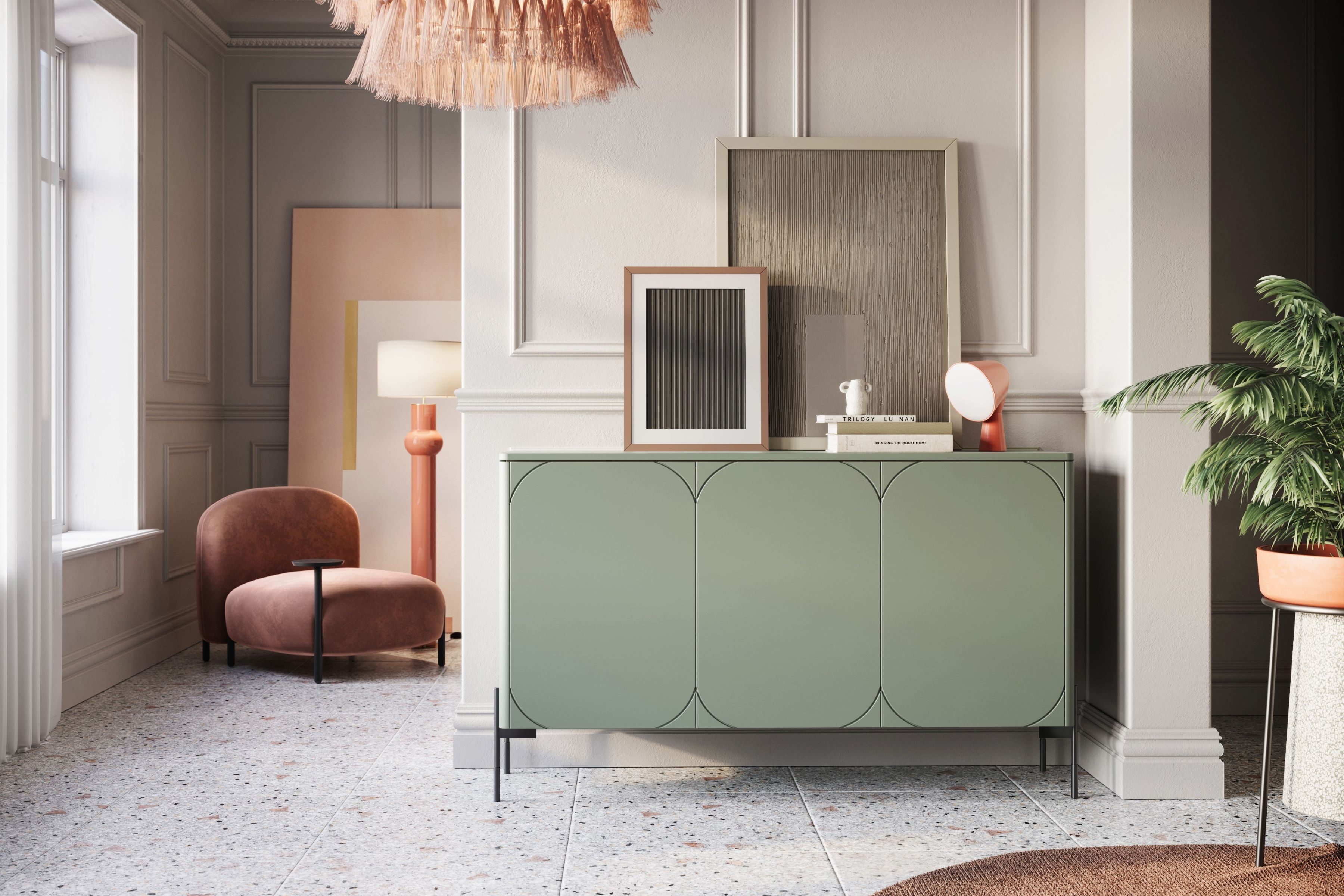 Komoda Sonatia 150 cm - olivová zielona Komoda