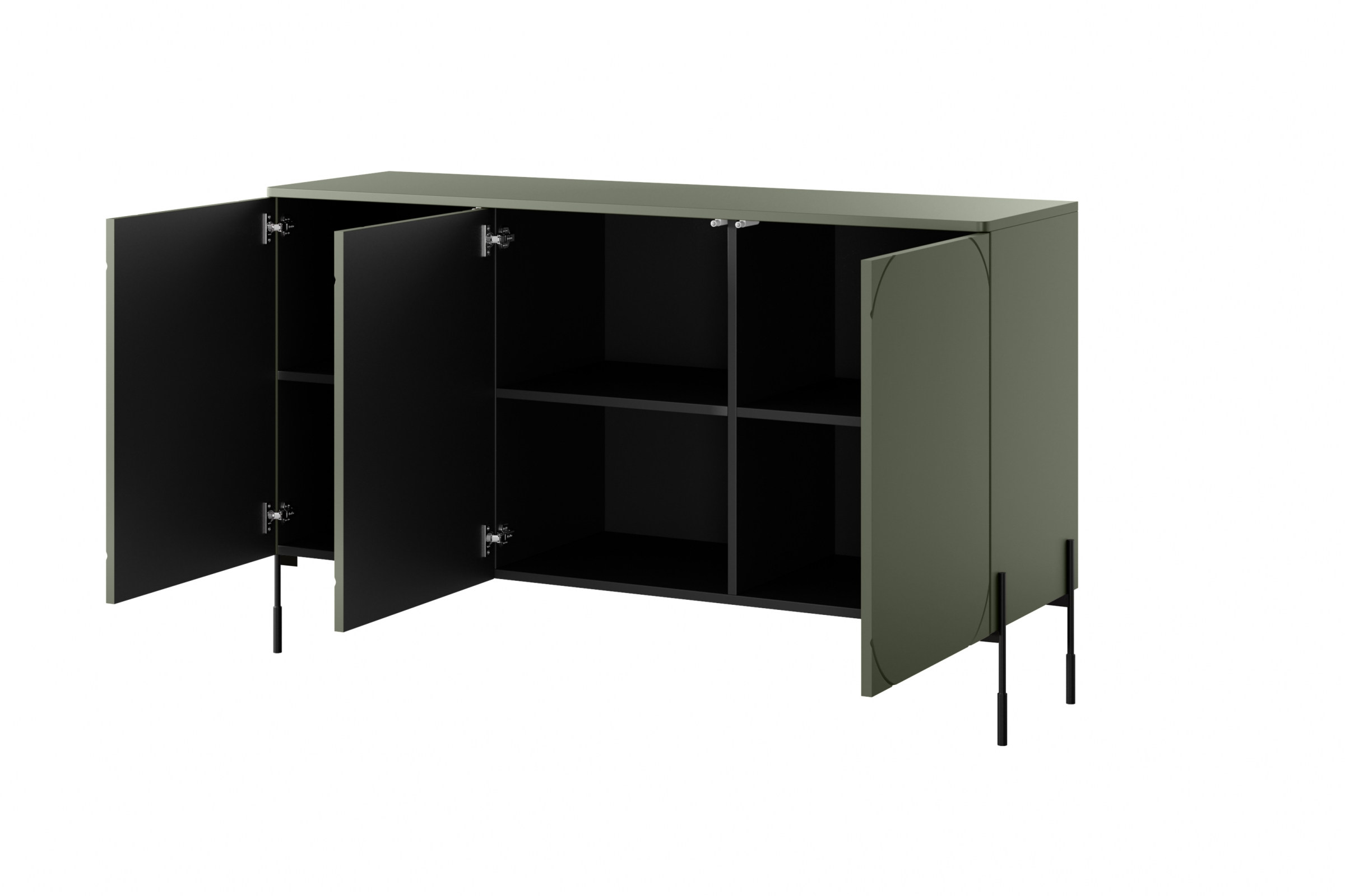 Komoda Sonatia 150 cm - olivová Komoda z przegrodami