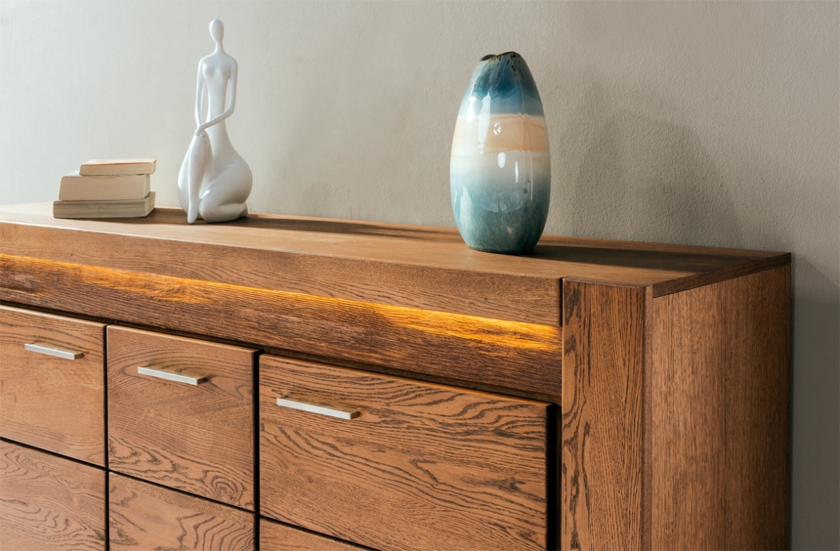 Komoda Velvet 45 - 161 cm - dub rustikal Komoda třídveřová Velvet 45 160 cm - dub rustical