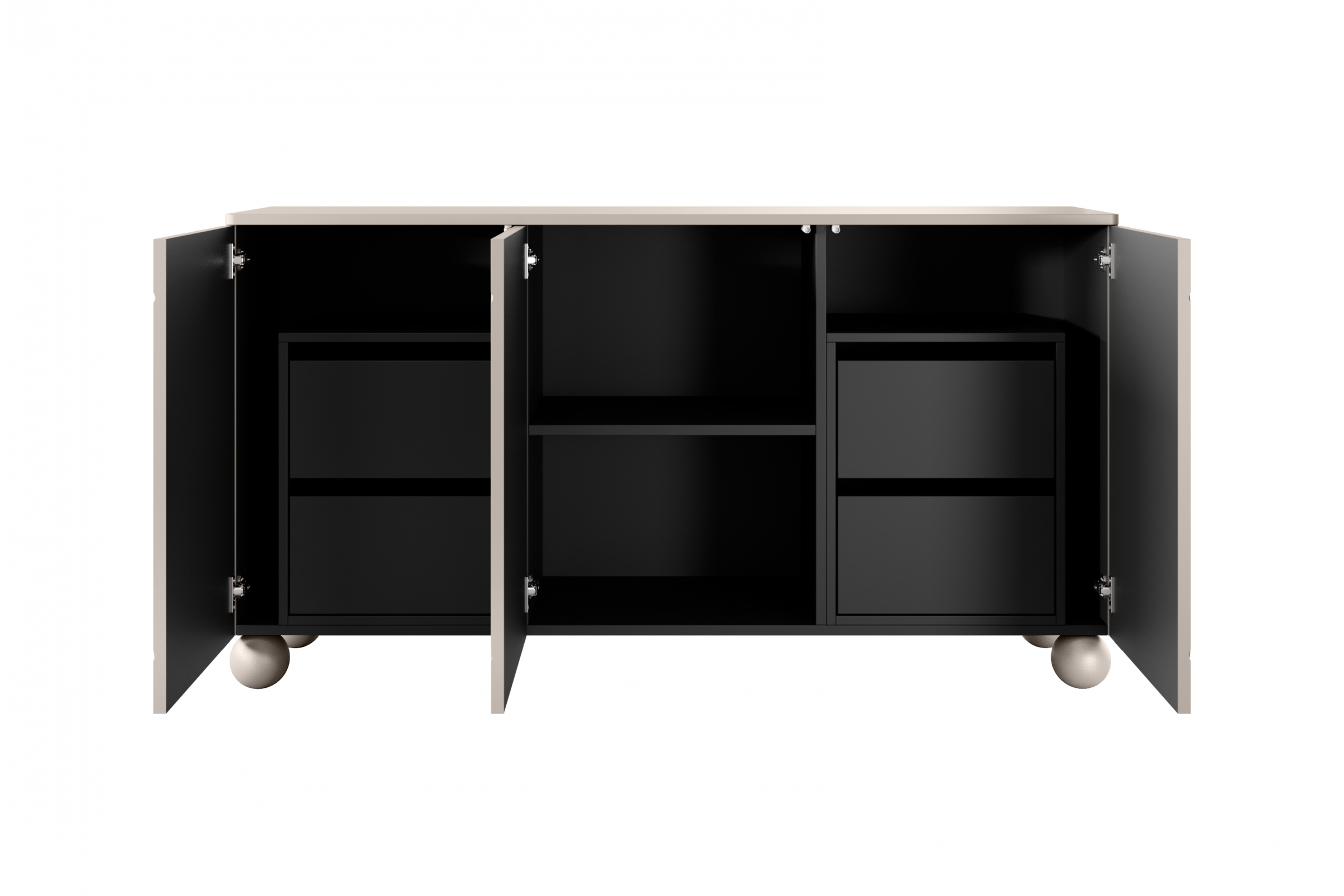 Komoda Sonatia II 150 cm so 4 ukrytými zásuvkami - kašmírová Komoda so zásuvkami