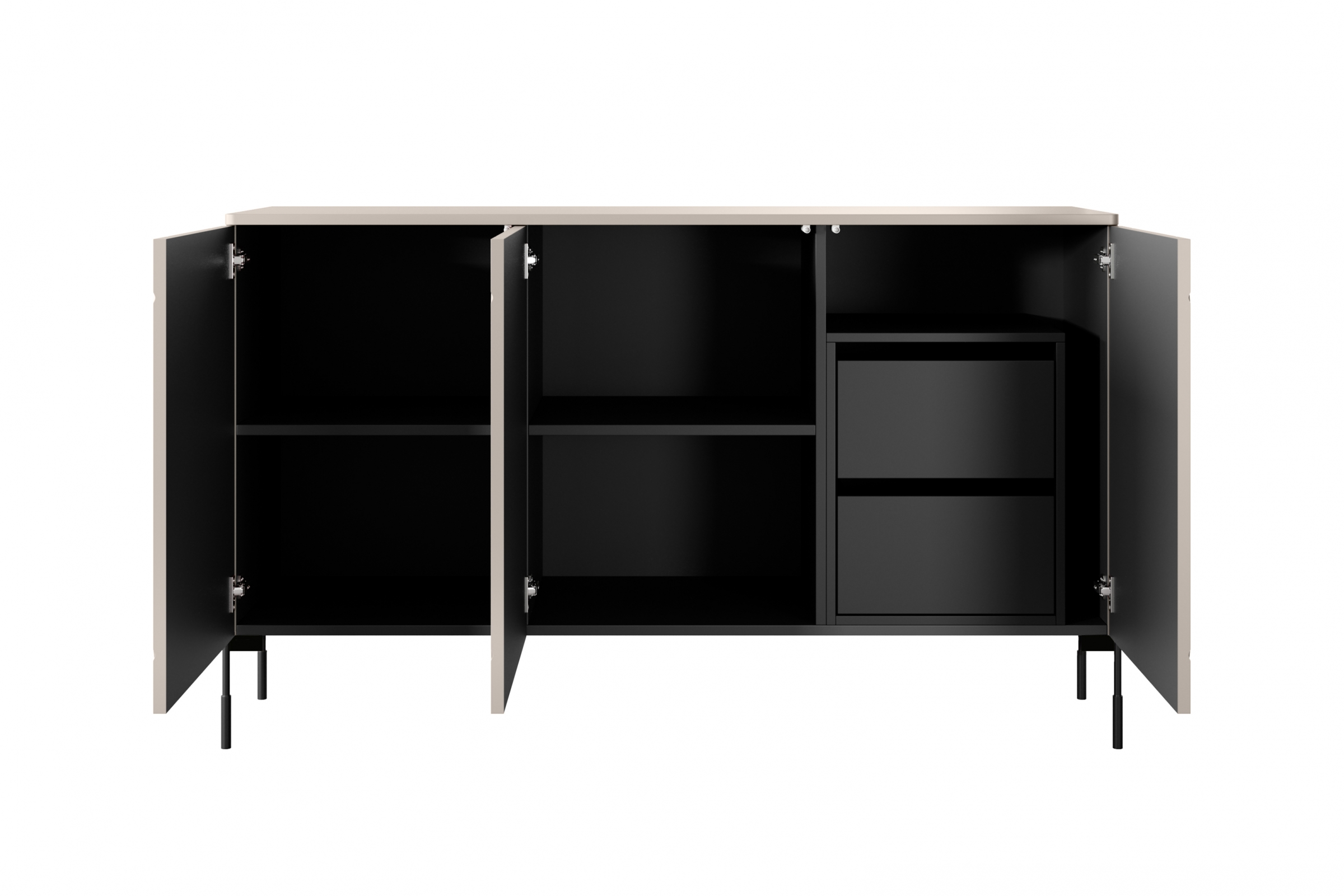 Komoda Sonatia 150 cm s 2 ukrytými zásuvkami - kašmírová Komoda z przegrodami