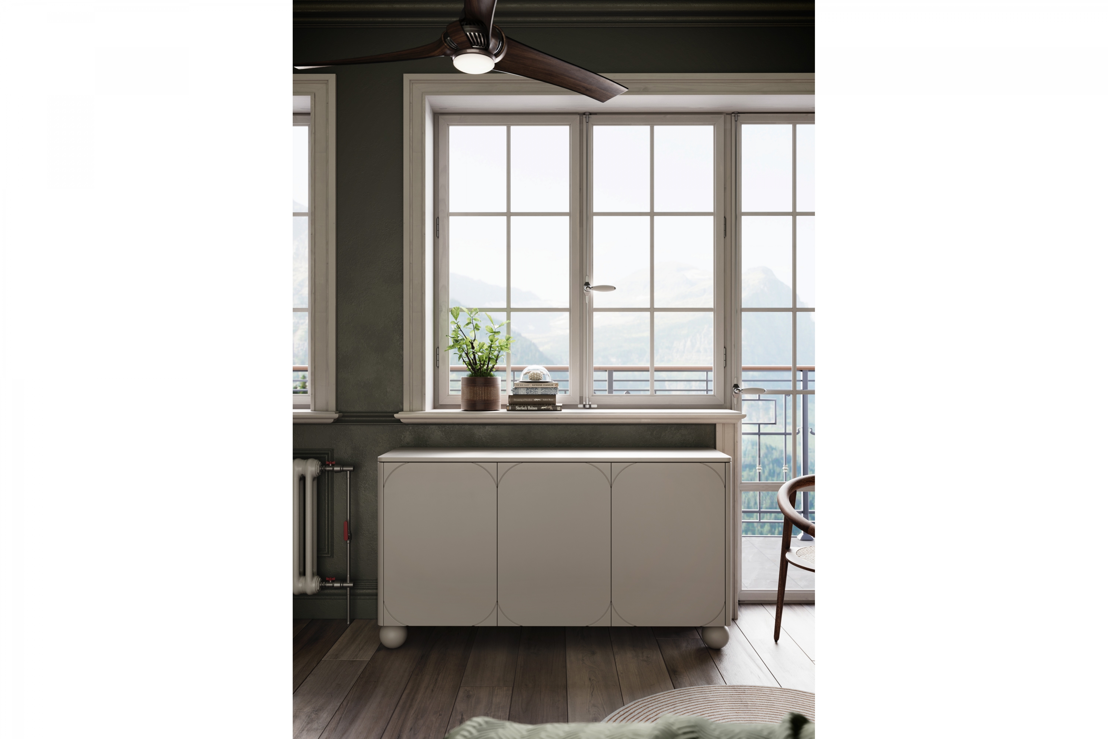 Komoda Sonatia II 150 cm s 2 ukrytými zásuvkami - kašmírová kašmír Komoda