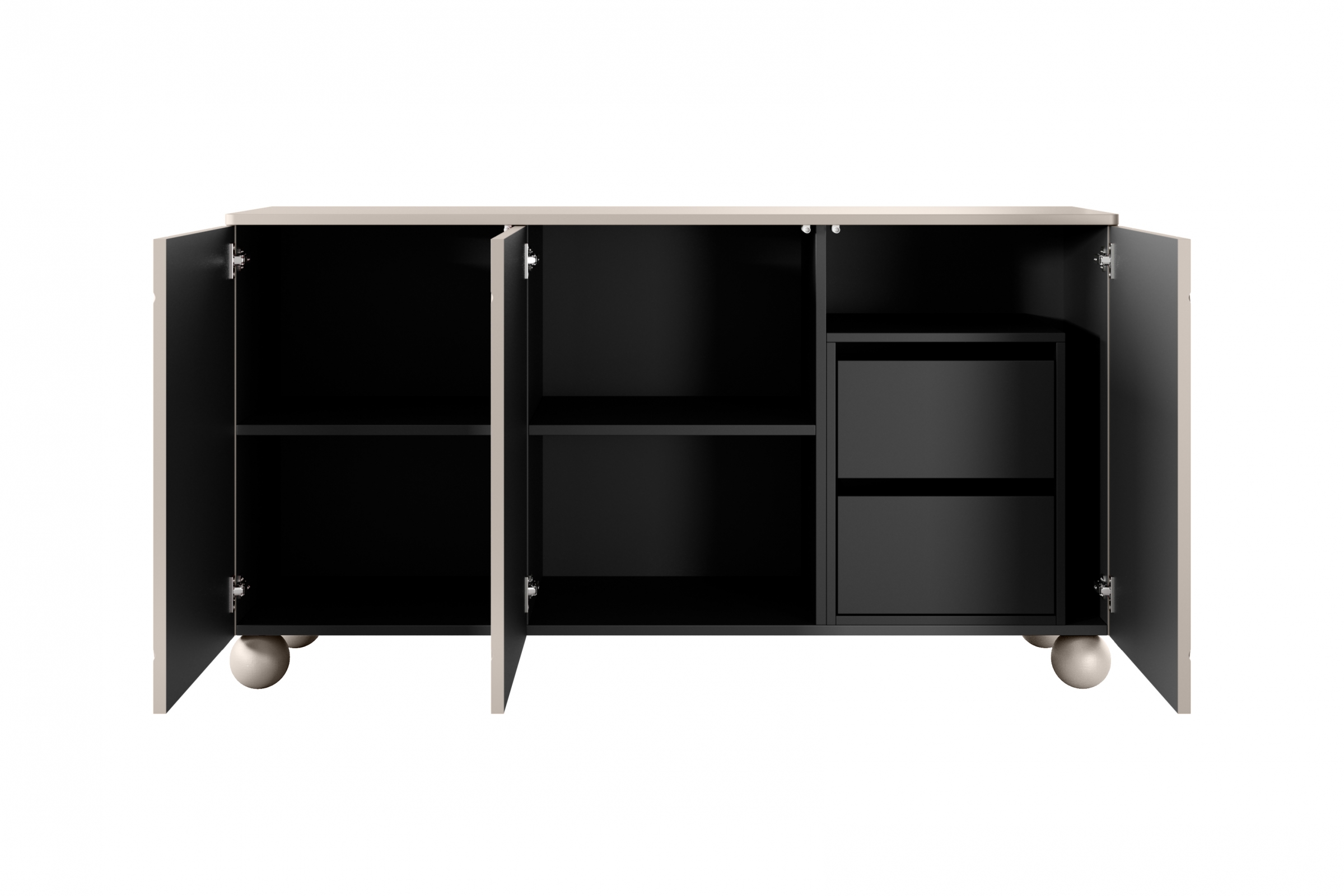 Komoda Sonatia II 150 cm s 2 ukrytými zásuvkami - kašmírová Komoda z przegrodami