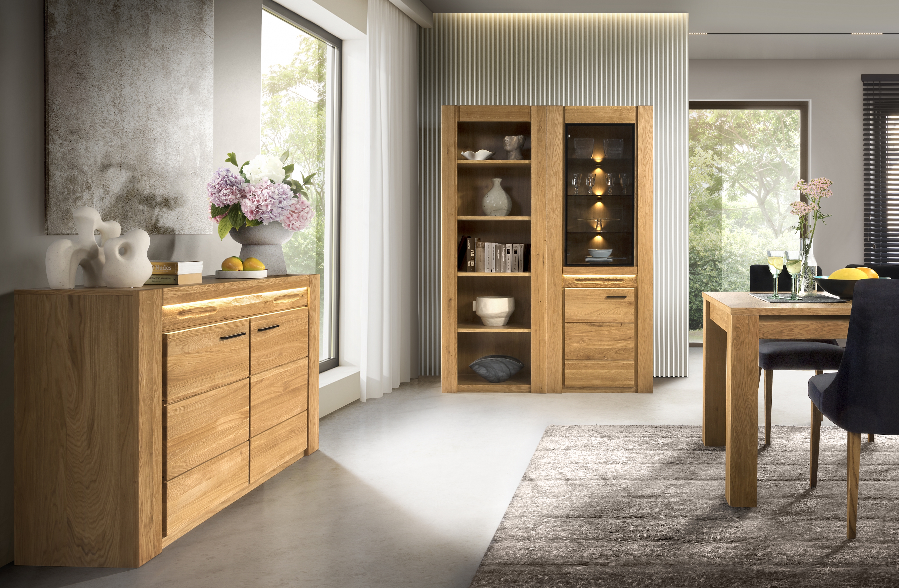 Komoda Velvet 44 120 cm - přírodní Komoda Velvet 44 dvoudveřová 120 cm - dub natura