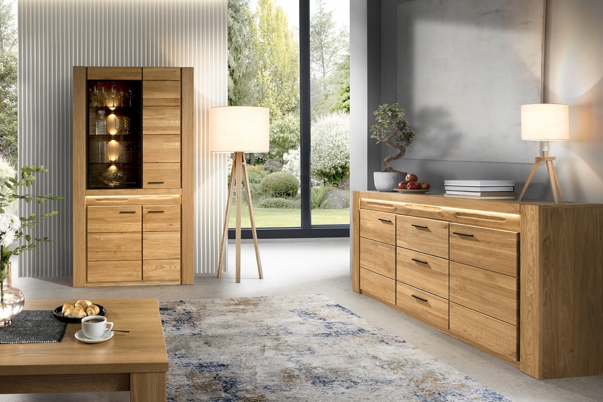 Komoda Velvet 47 se zásuvkami 180 cm - přírodní Komoda Velvet 47 se zásuvkami 180 cm - natura