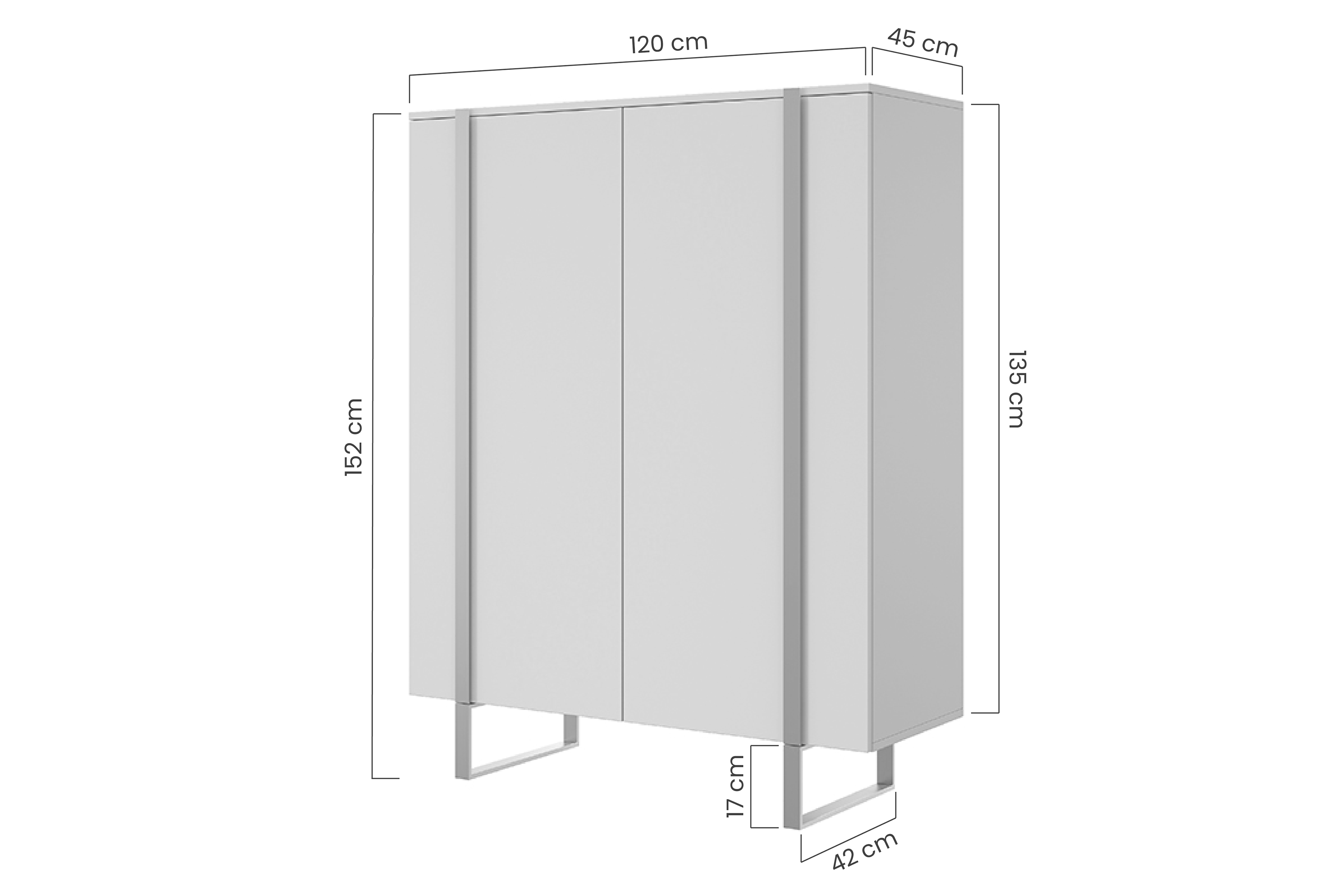 Komoda Verica 120 cm s kovovými nohami - dub piškótový / čierne nožičky Komoda Verica 120 cm z metalowymi nogami - Dub biszkoptowy / čierny nozki
