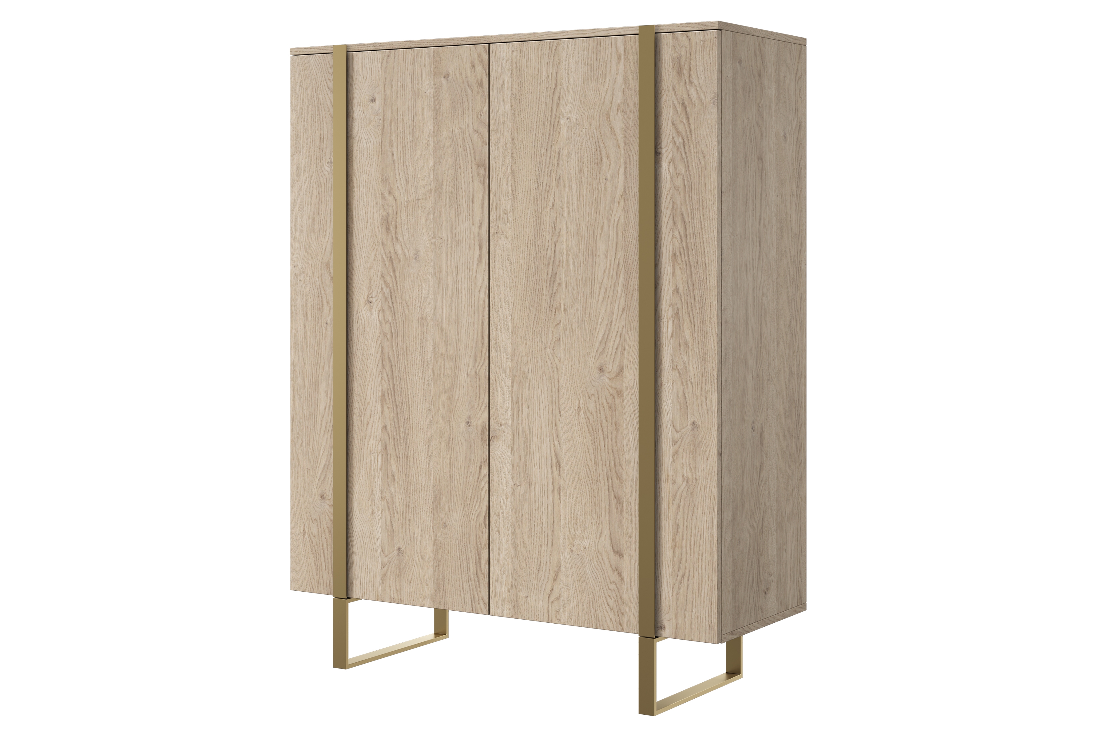 Komoda Verica 120 cm z metalowymi nogami - Dub biszkoptowy / zlote nozki Komoda Verica 120 cm z metalowymi nogami - Dub biszkoptowy / zlote nozki