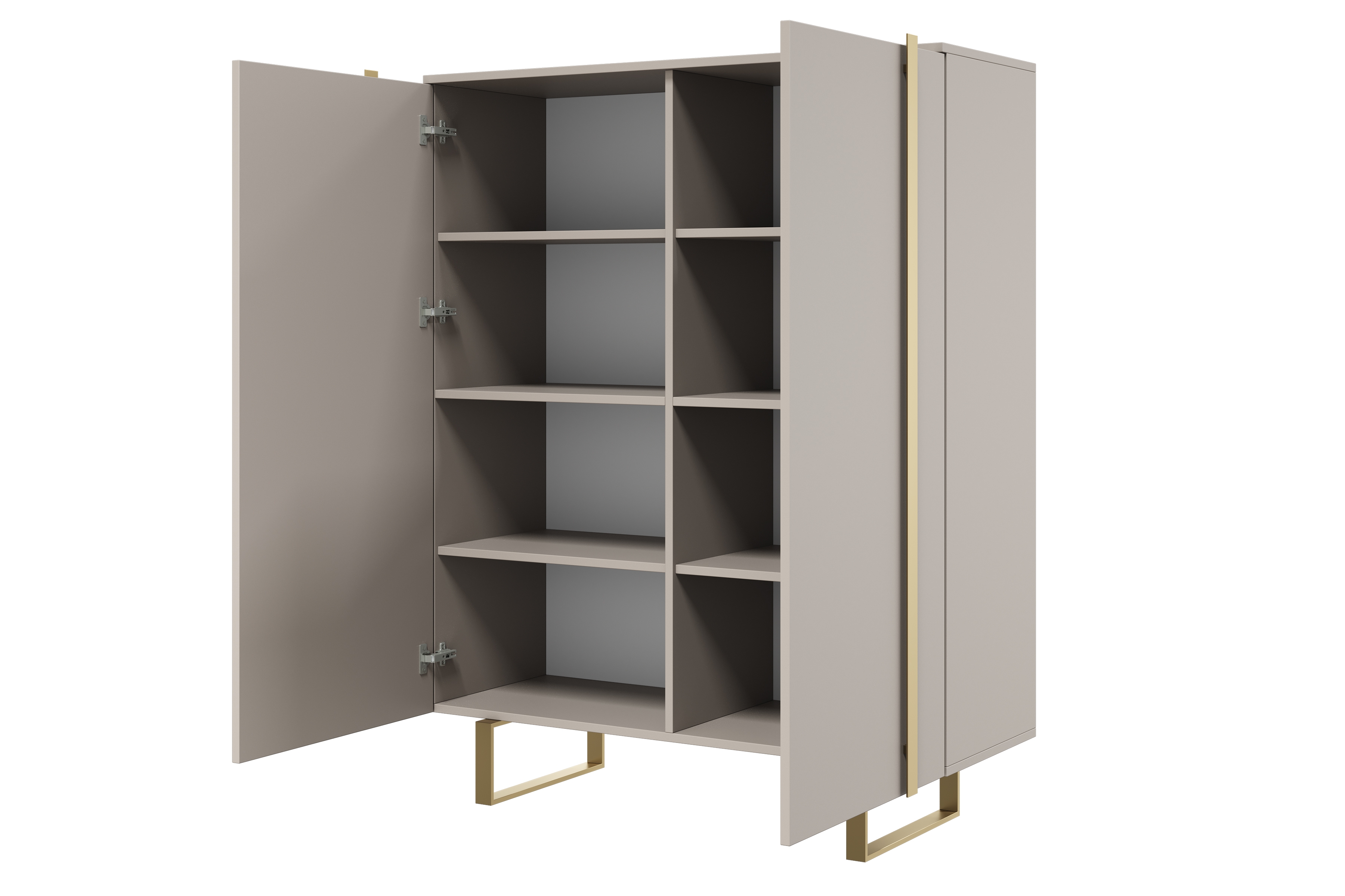 Komoda Verica 120 cm - kašmírová / zlaté nožičky Komoda Verica 120 cm z metalowymi nogami - kašmír / zlote nozki