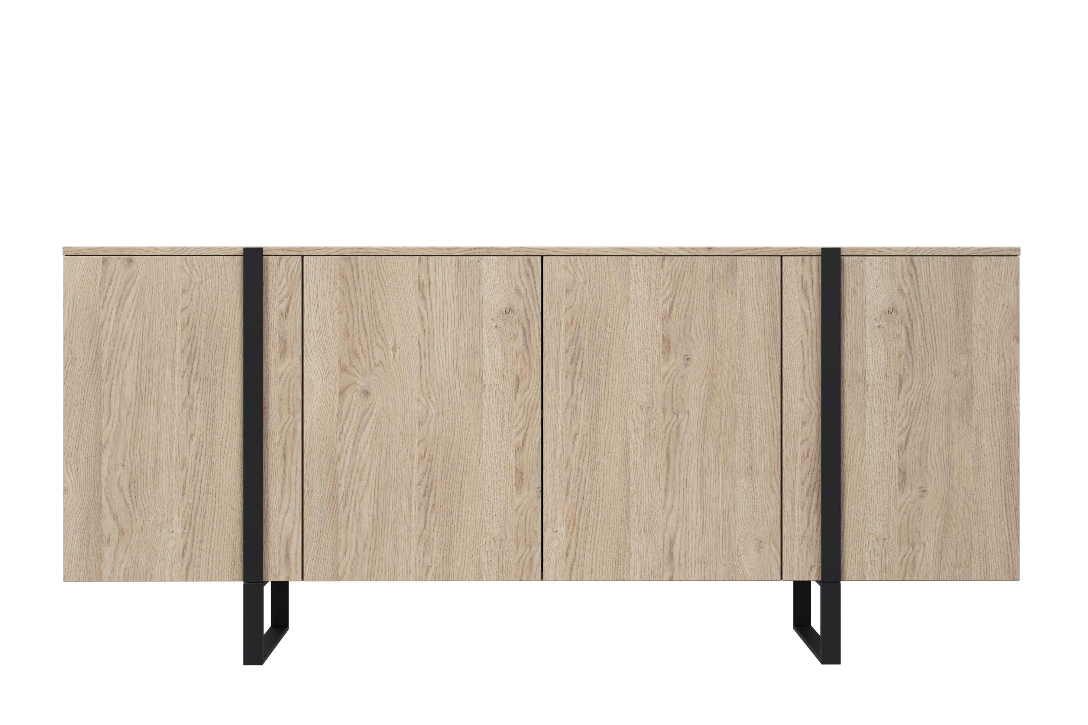 Komoda Verica 200 cm - dub piškotový / černé nožky Komoda Verica 200 cm na kovových nohách - dub piškotový / černá nozki