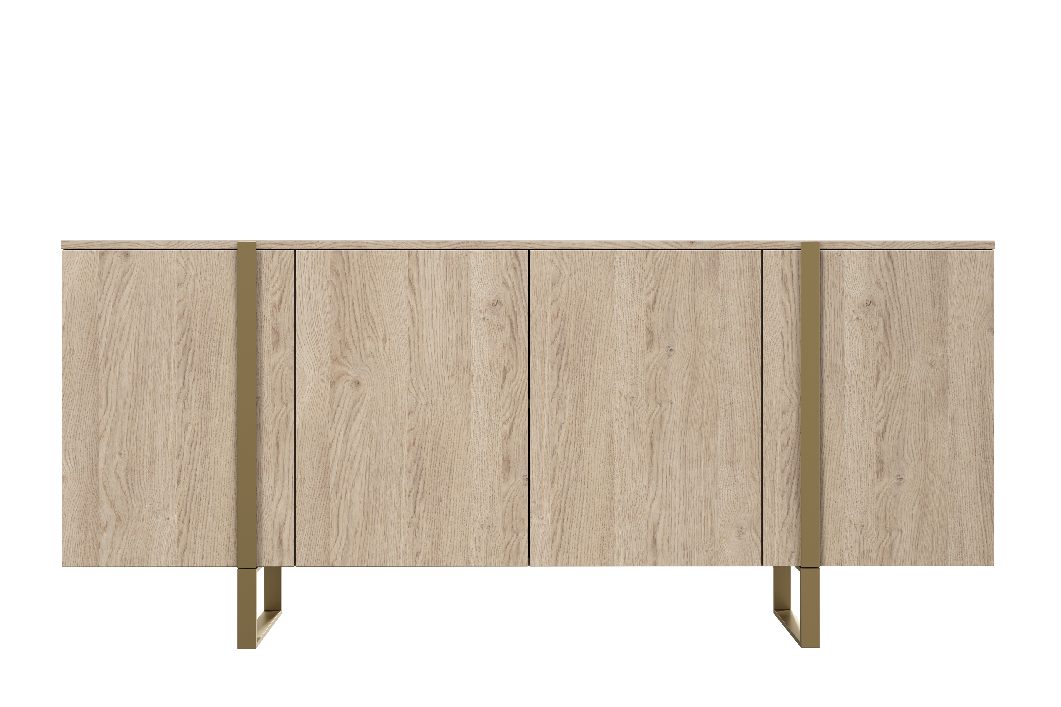 Komoda Verica 200 cm na kovových nohách - dub piškótový / zlaté nožičky Komoda Verica 200 cm na kovových nohách - Dub biszkoptowy / zlote nozki