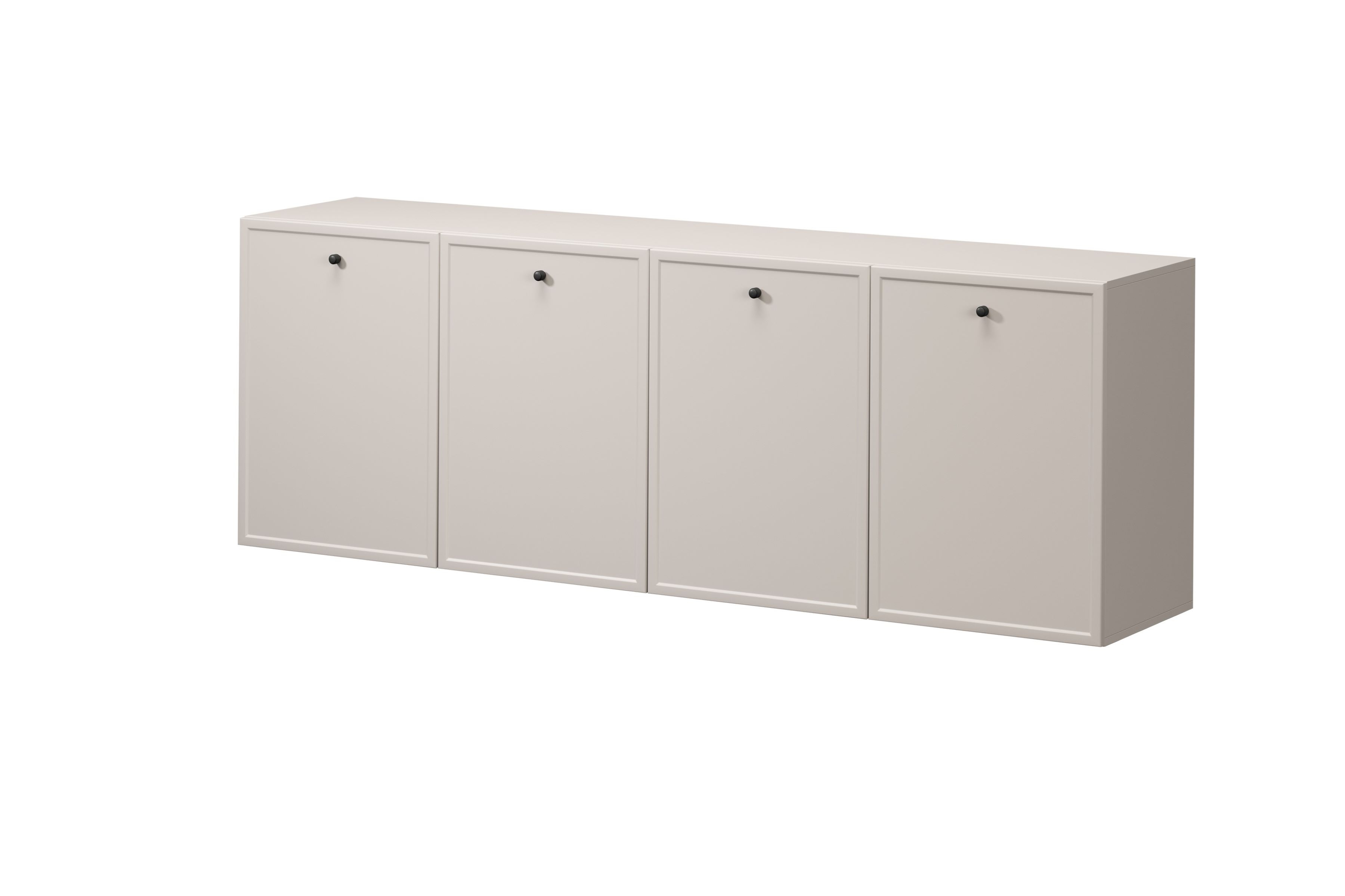 Závesná komoda Lorini 200 cm - kašmírová / čierne úchytky G Komoda závesná štvordverová Lorini 200 cm - kašmír / čierny úchyty