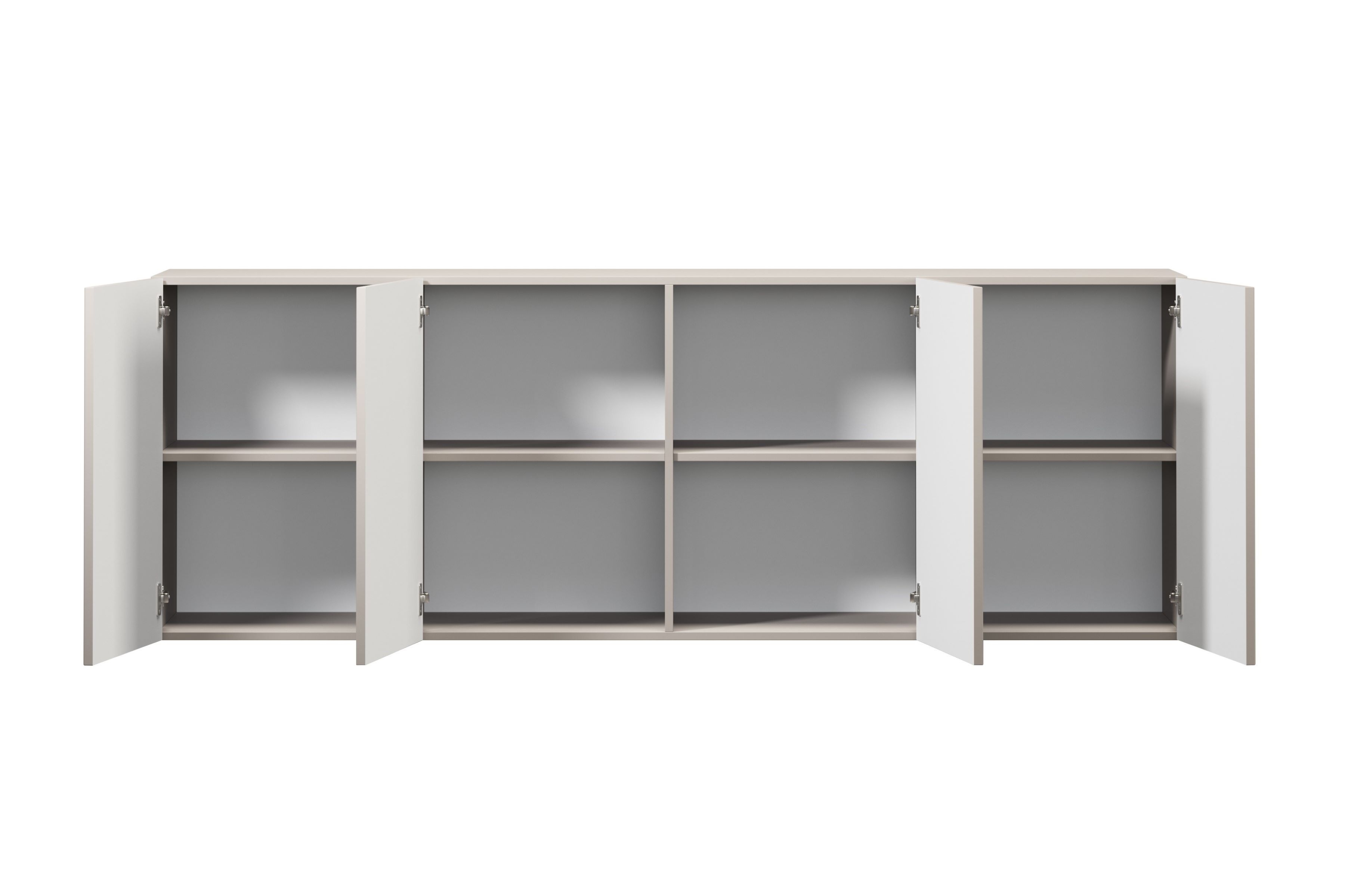 Závesná komoda Lorini 200 cm - kašmírová / zlaté úchytky G Komoda závesná štvordverová Lorini 200 cm - kašmír / zlote úchyty